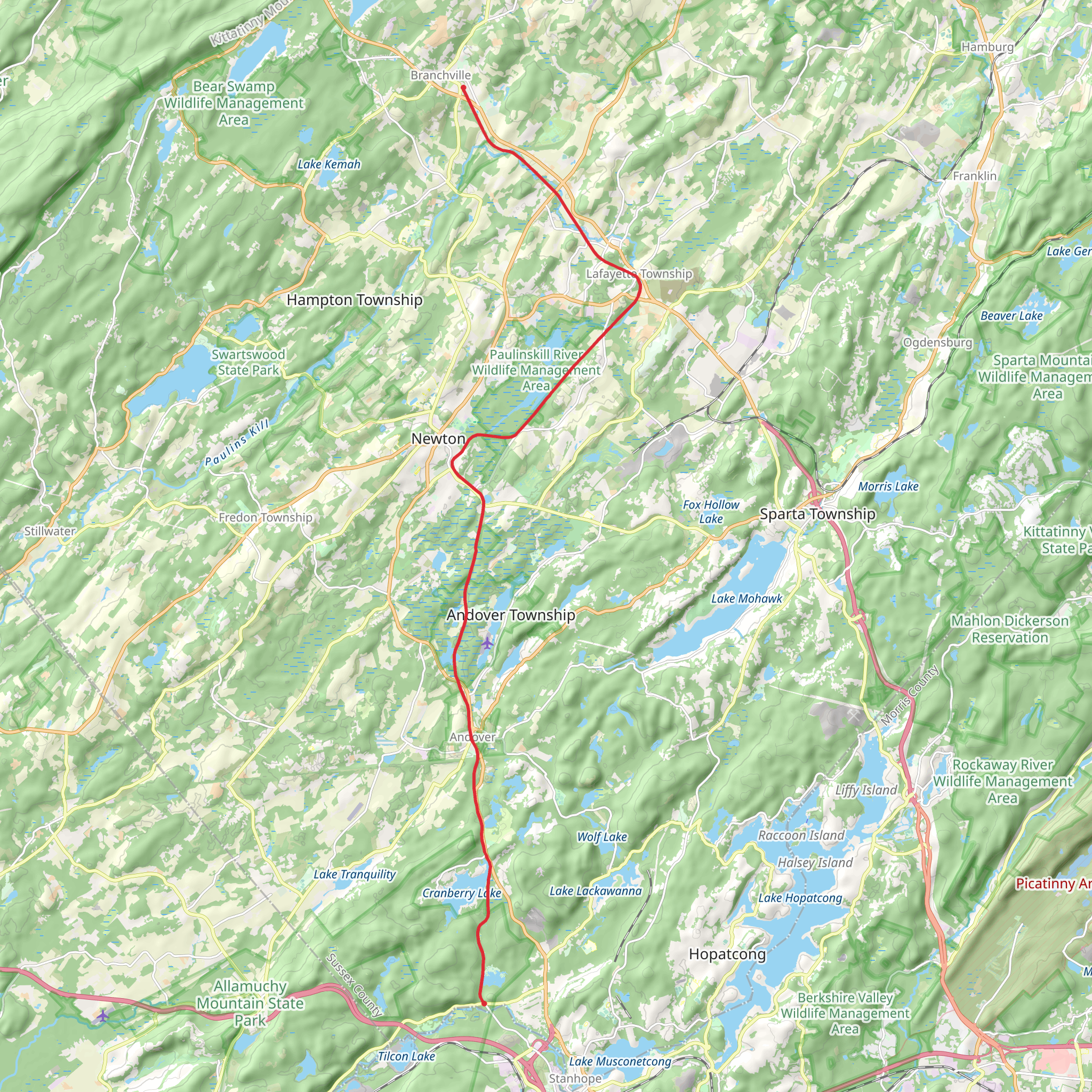 Sussex Branch Trail mobile static map