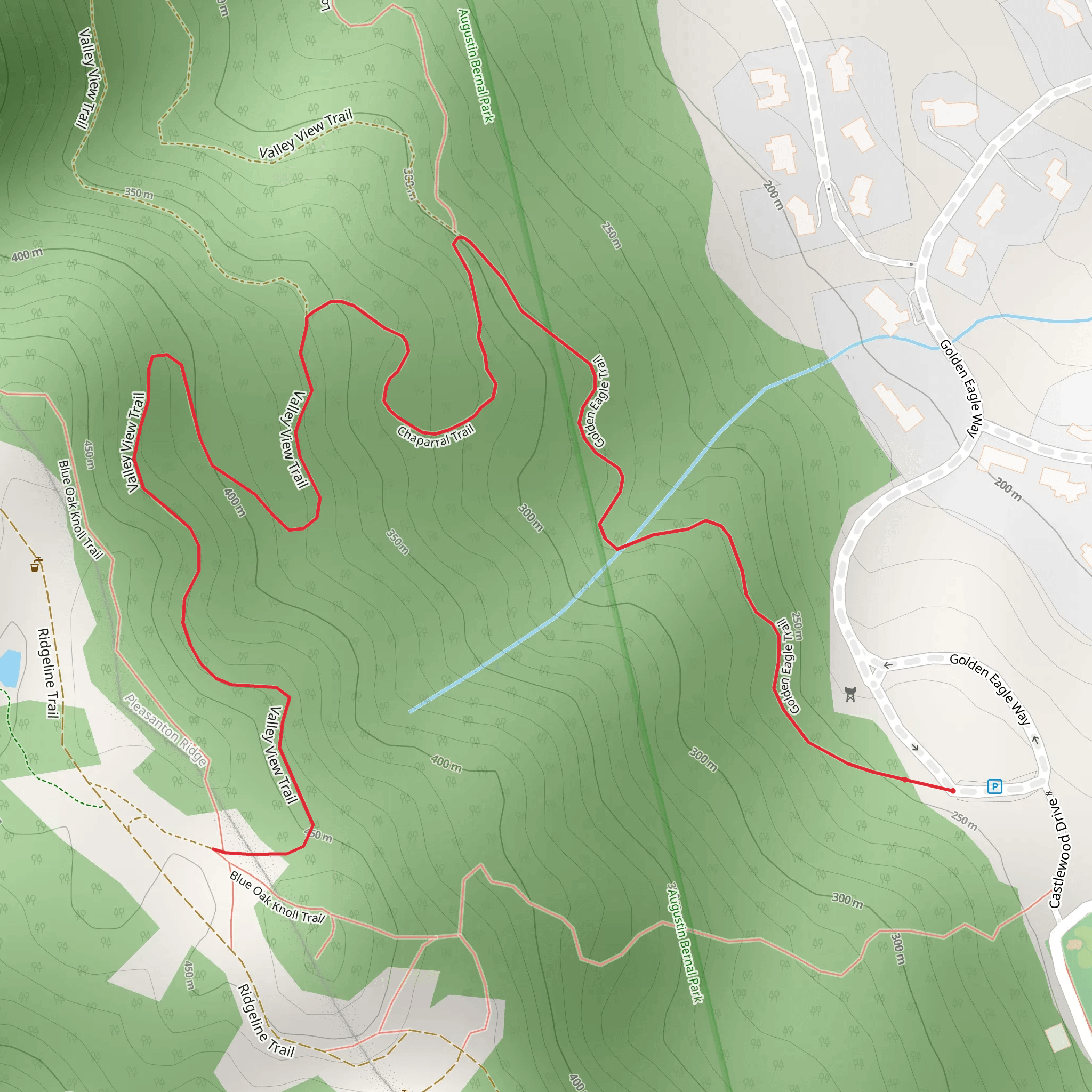 Golden Eagle - Chaparral - Valley View Trail mobile static map
