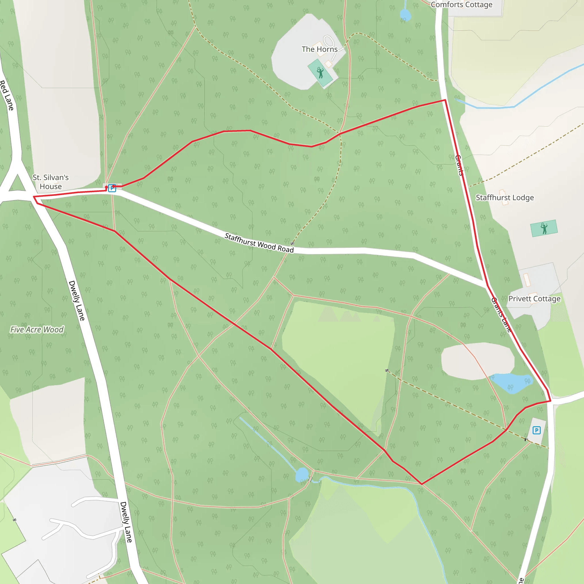 Staffhurst Wood Loop mobile static map