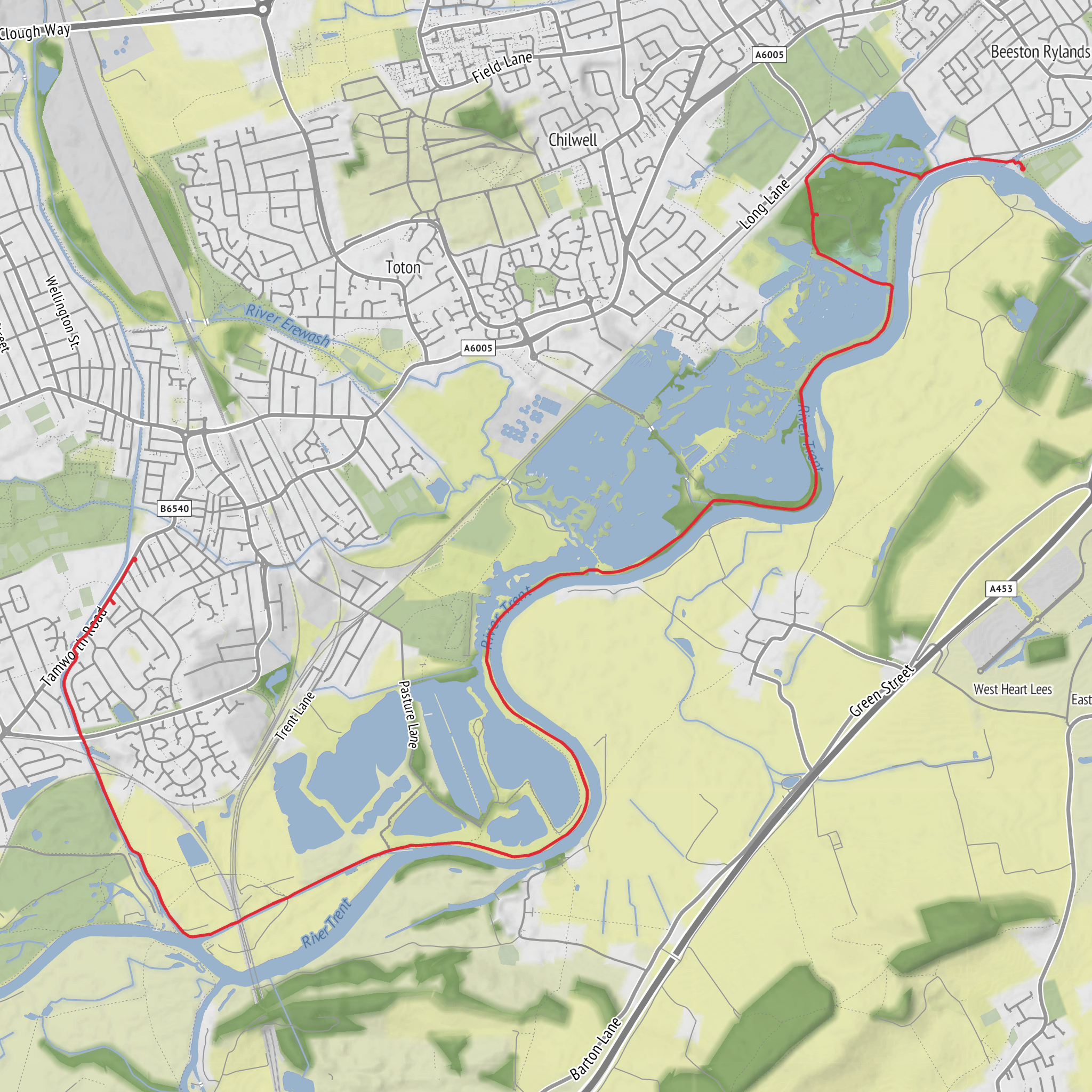 River Trent and Attenborough Nature Reserve mobile static map