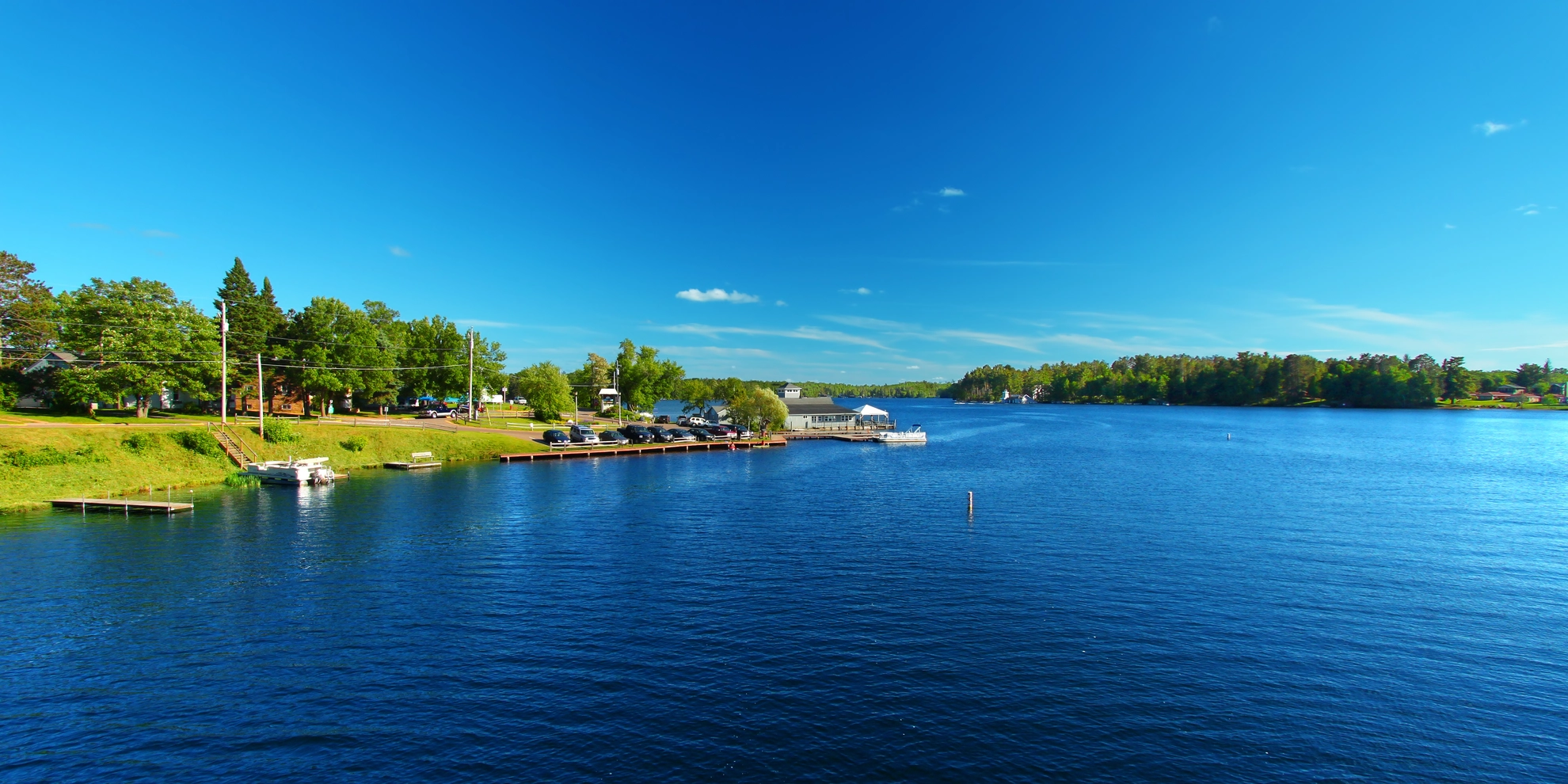 An image depicting the trail Bearskin State Trail and its surrounding area.
