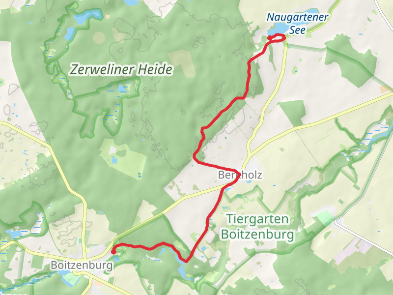 Boitzenburg to Naugarten via Rummelpforter Muehlenteich