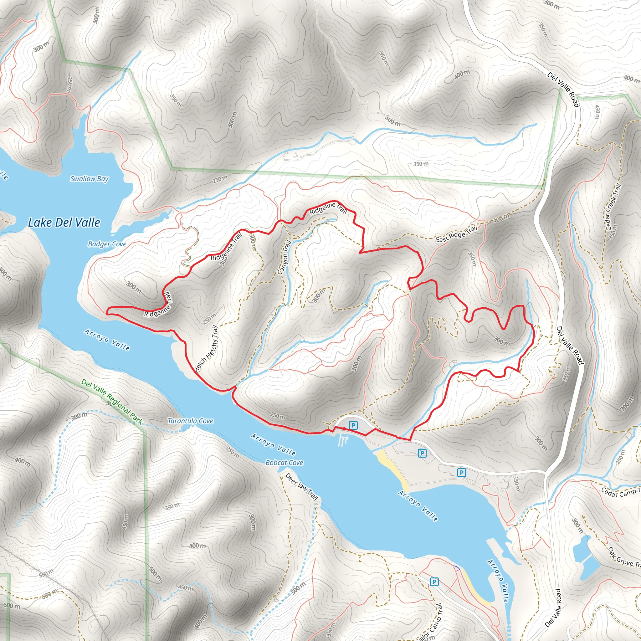 East Shore and Ridgeline Loop Trail mobile static map