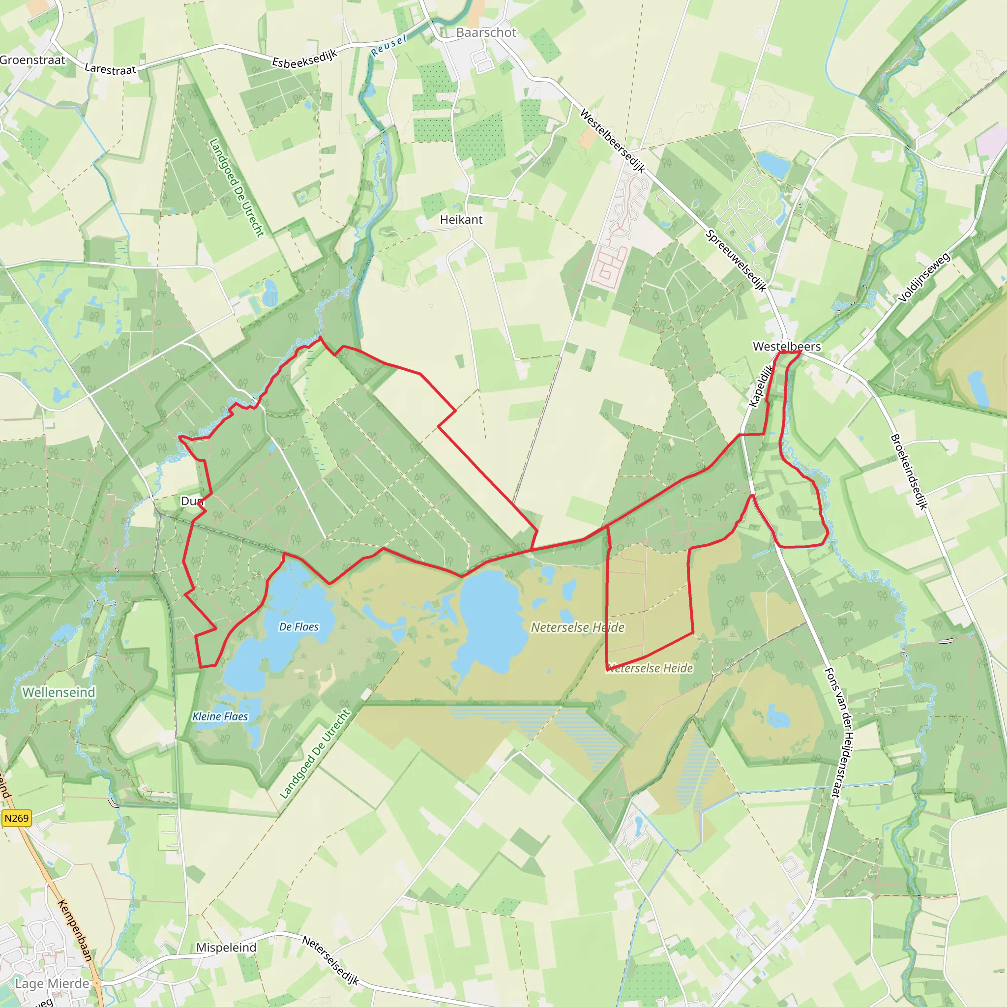 Het Broek, Het Goor, De Flaes and De Hertgang Loop mobile static map