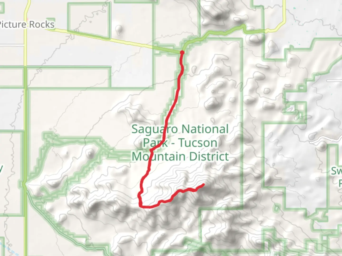 An image depicting the trail Wasson Peak via Golden Gate Trail and its surrounding area.