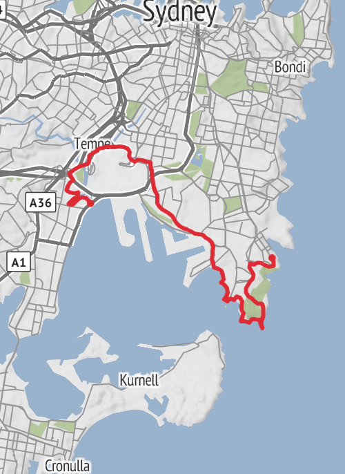 Hike on Malabar to Kyeemagh mobile static map