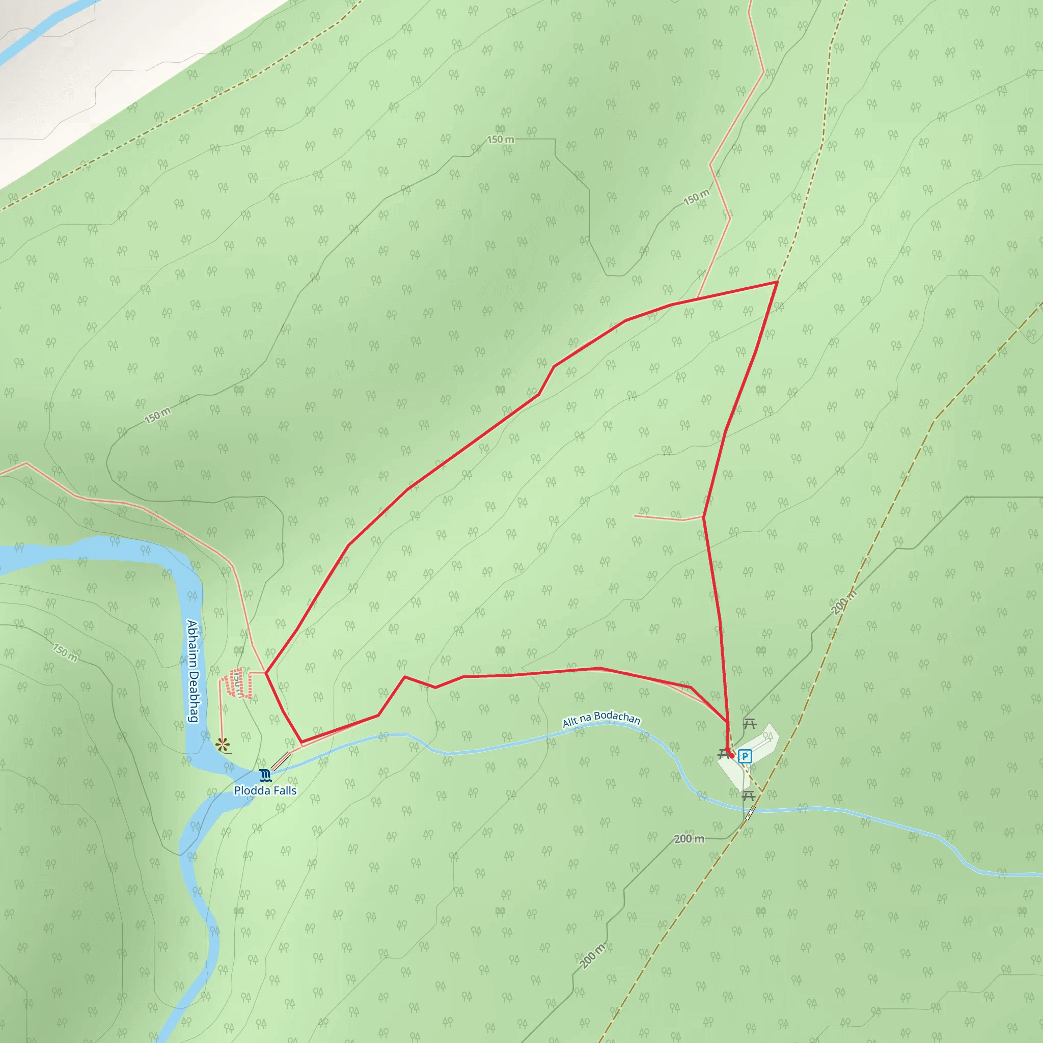 Plodda Falls Loop Trail mobile static map