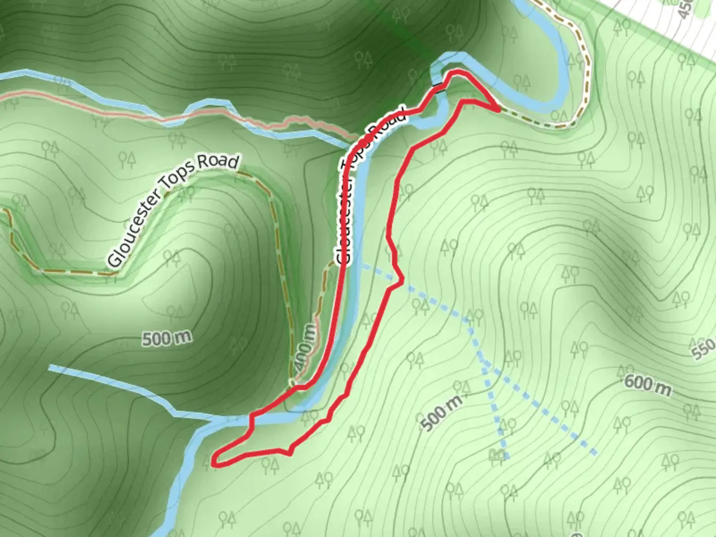 An image depicting the trail Gloucester River Track and its surrounding area.