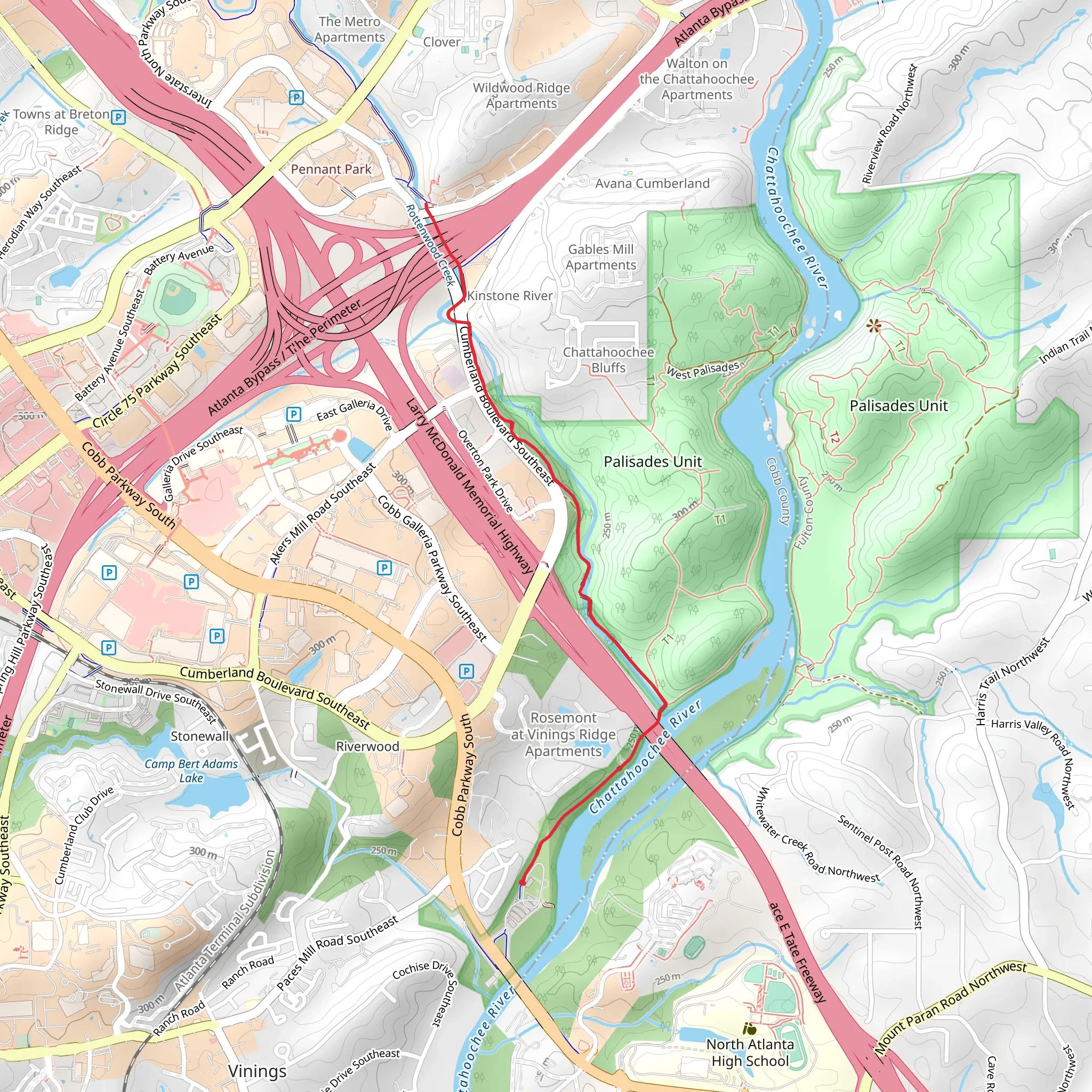 Bob Callan Trail - Cobb Parkway South mobile static map