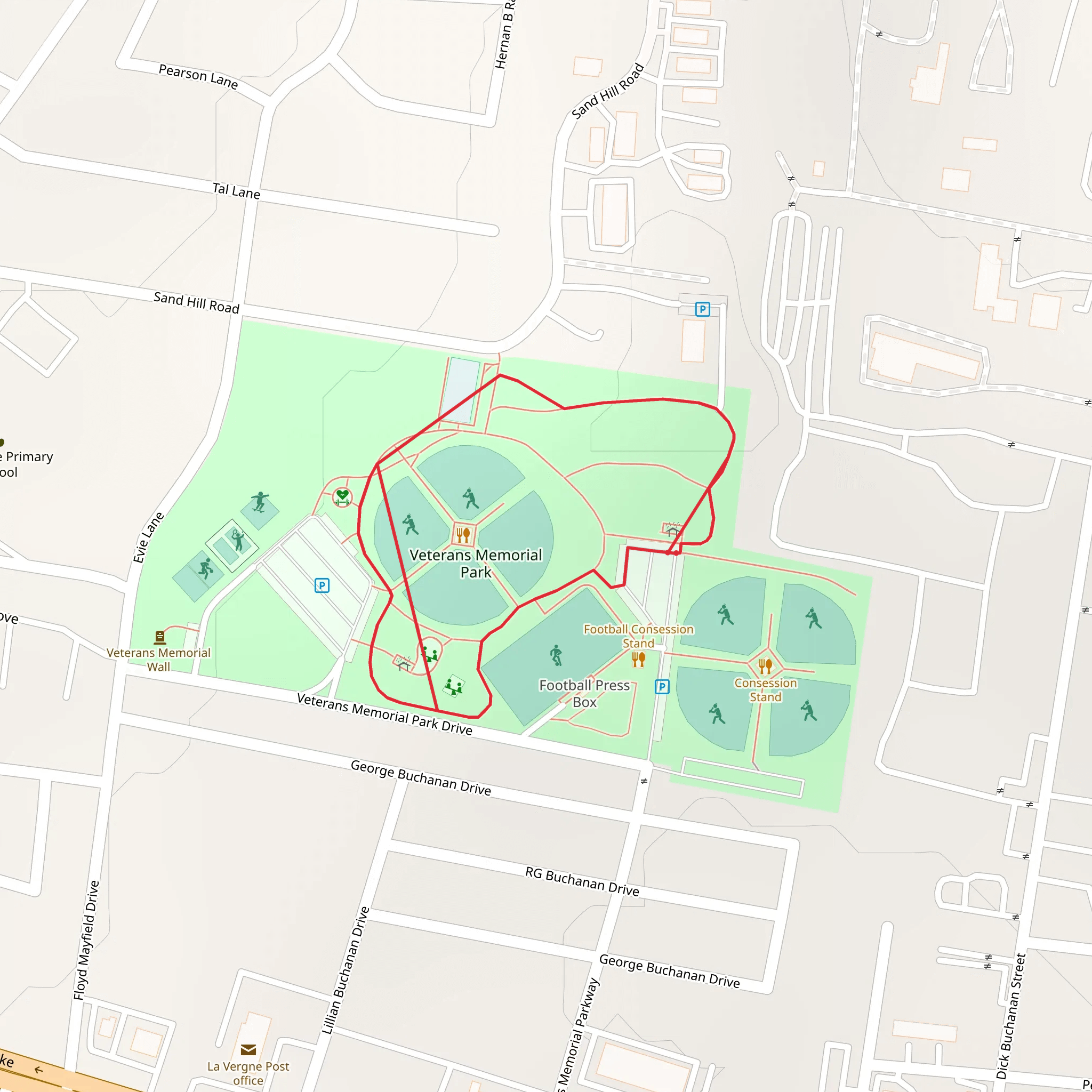 Veterans Memorial Park Loop mobile static map
