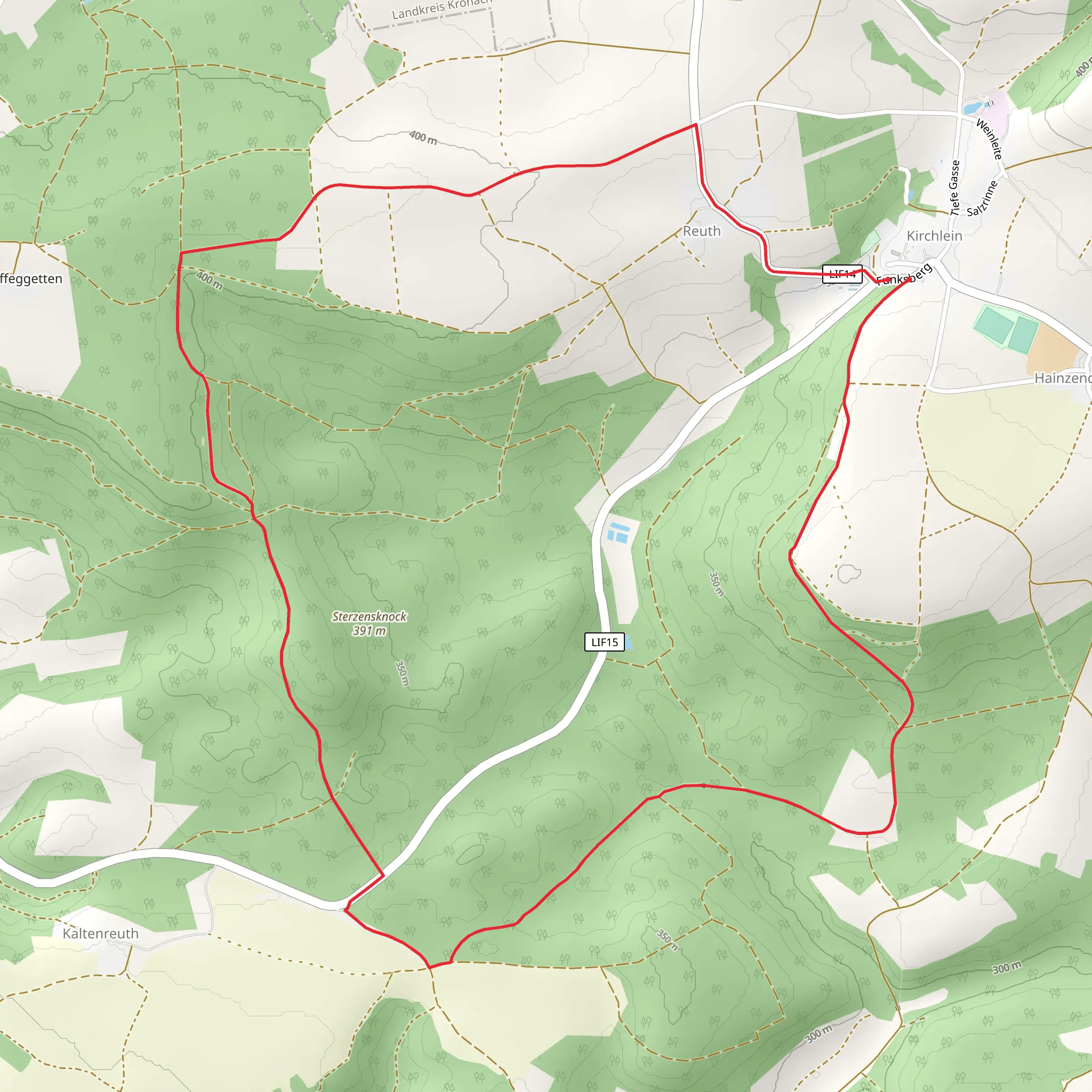 Obermain and Gottesgarten Rundweg Nord mobile static map