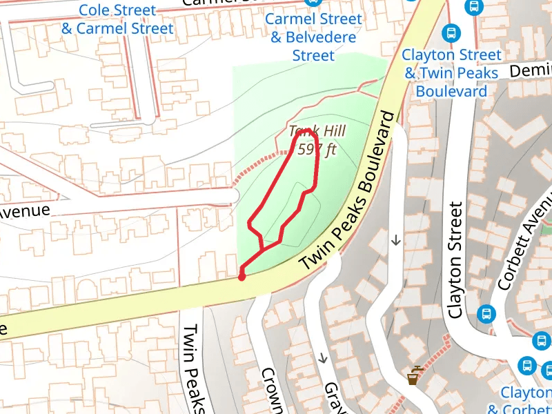 Tank Hill Loop mobile static map
