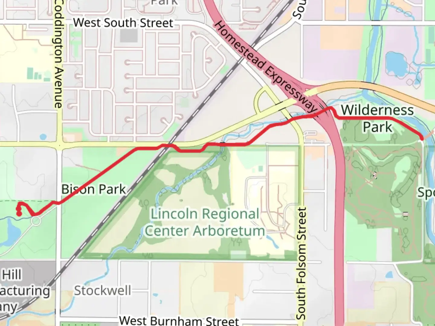 An image depicting the trail Bison and Prairie Corridor Trail and its surrounding area.