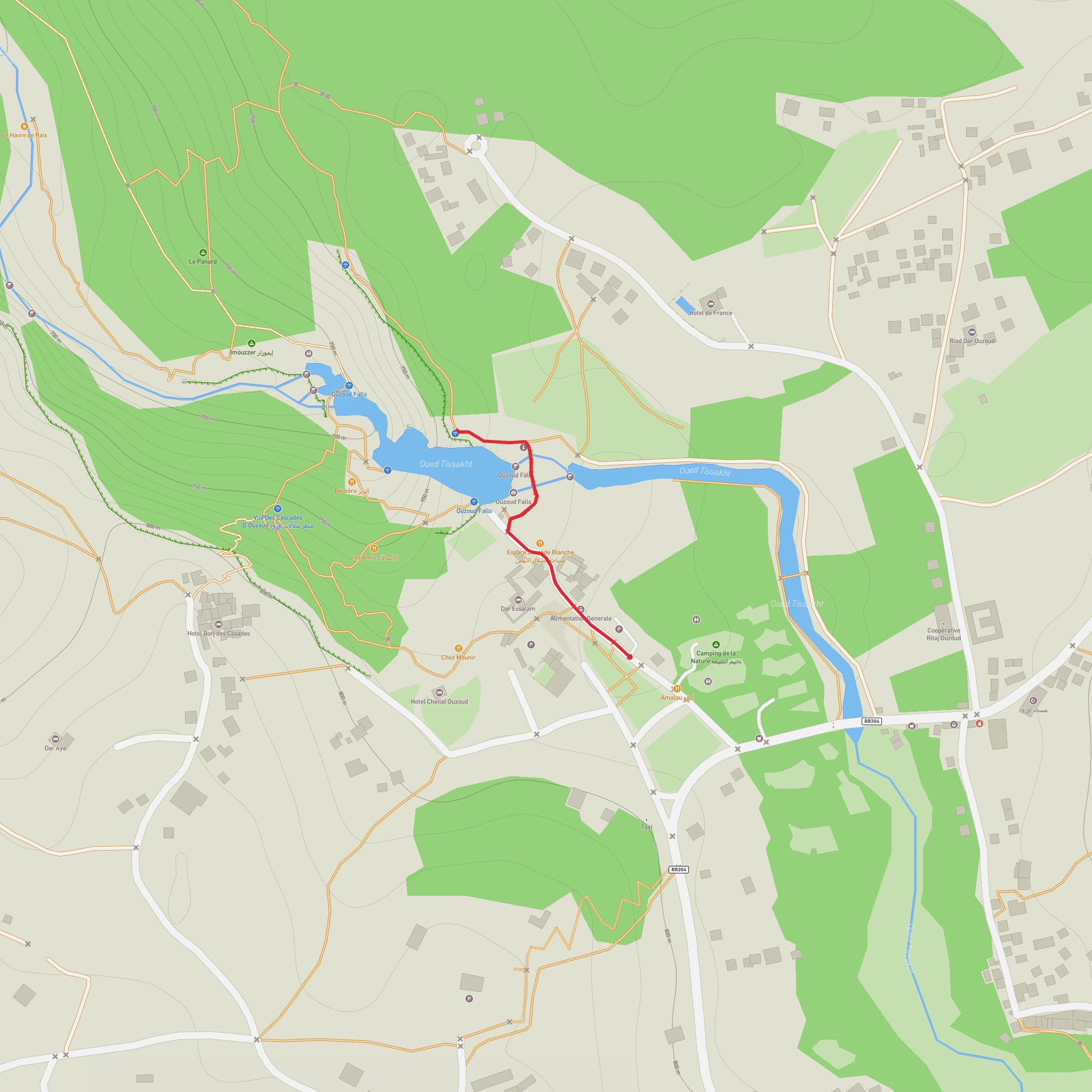 Ouzoud Falls mobile static map