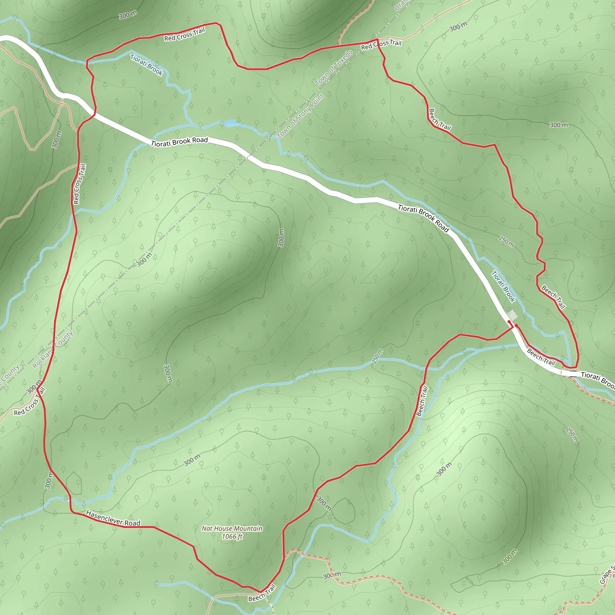 Nat House Mountain Red Cross Trail and Beech Trail mobile static map