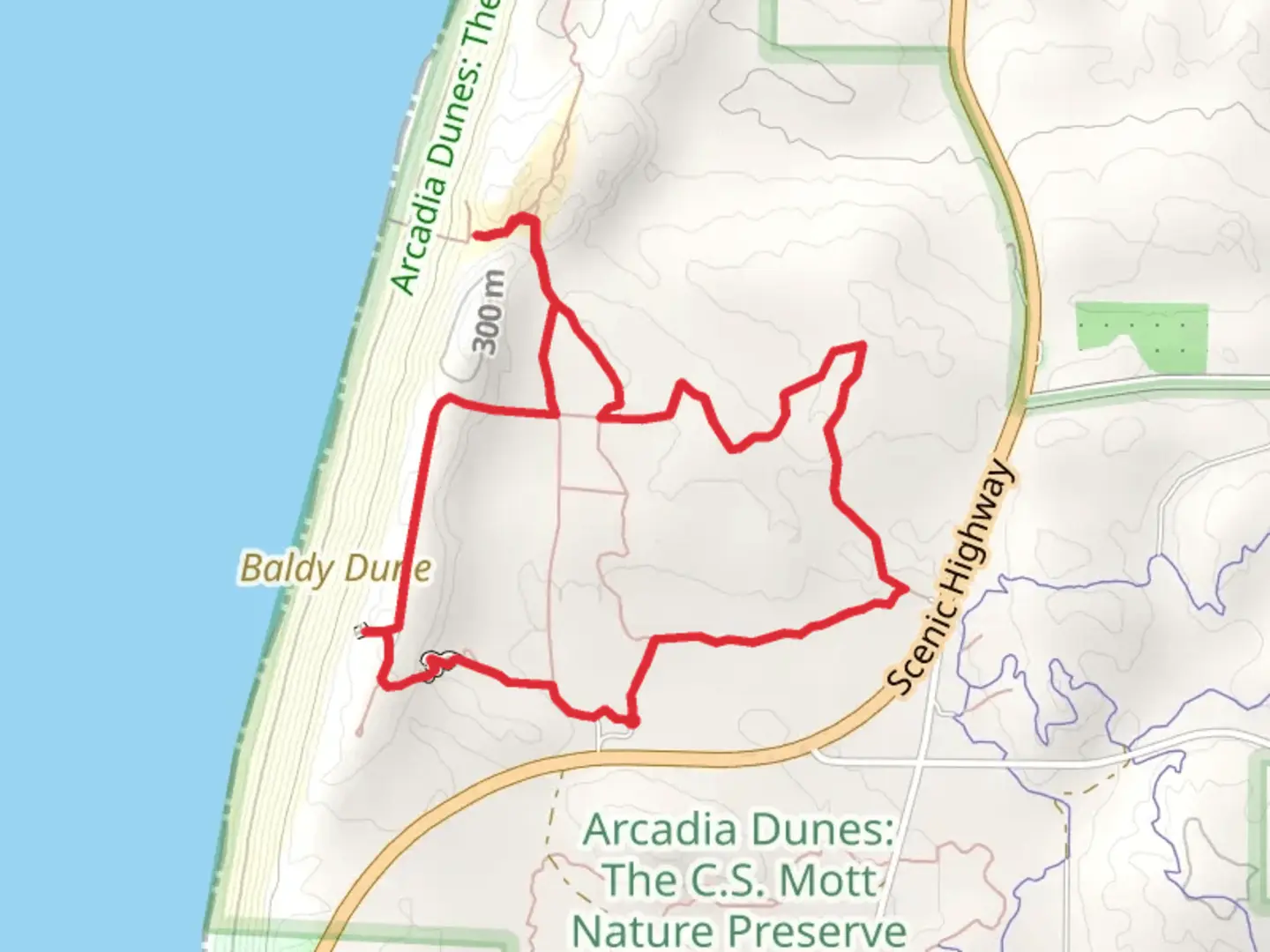 An image depicting the trail Scenic Highway Loop and its surrounding area.