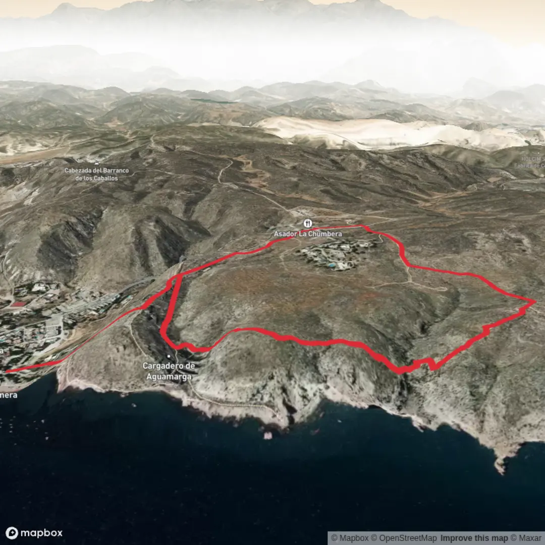 An image depicting the trail Hike from Agua Amarga and its surrounding area.