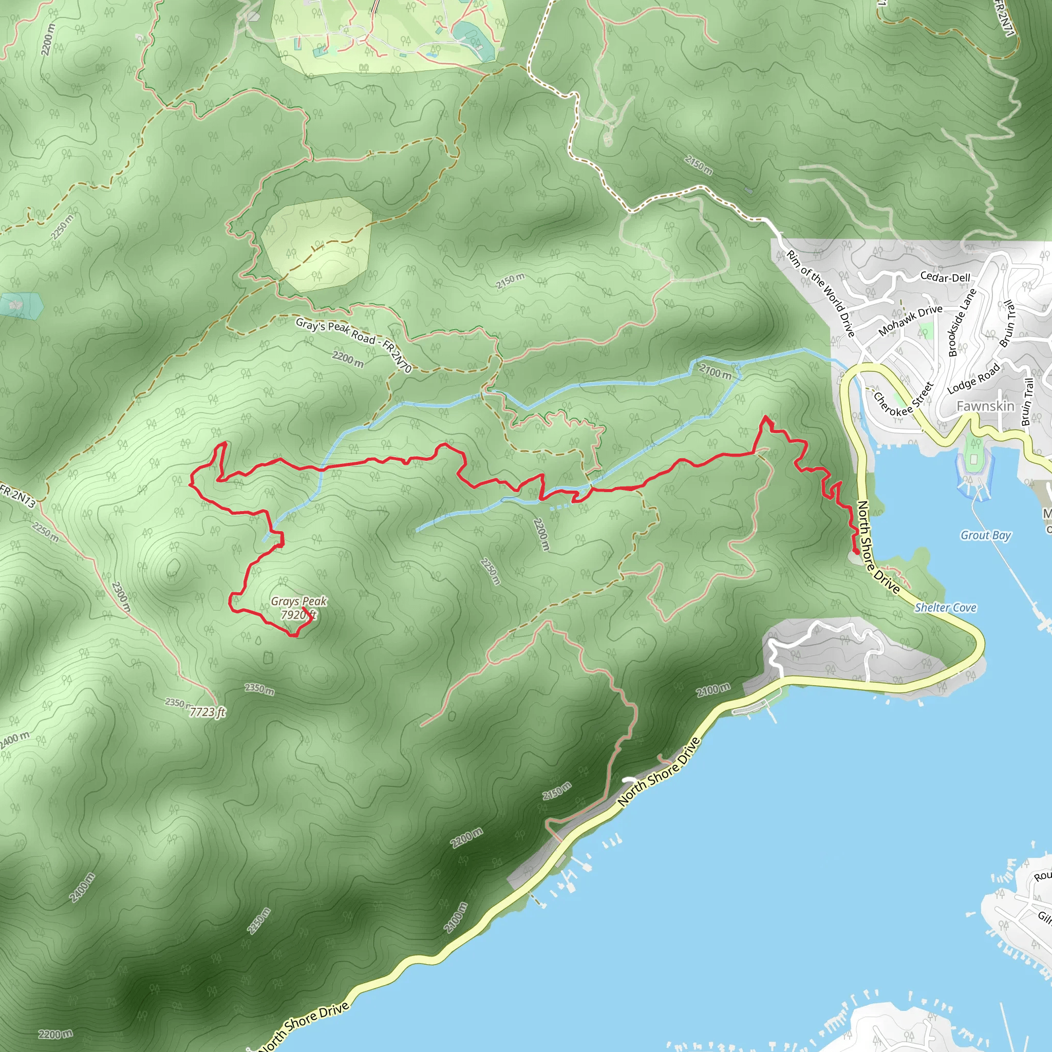 Gray's Peak Trail mobile static map