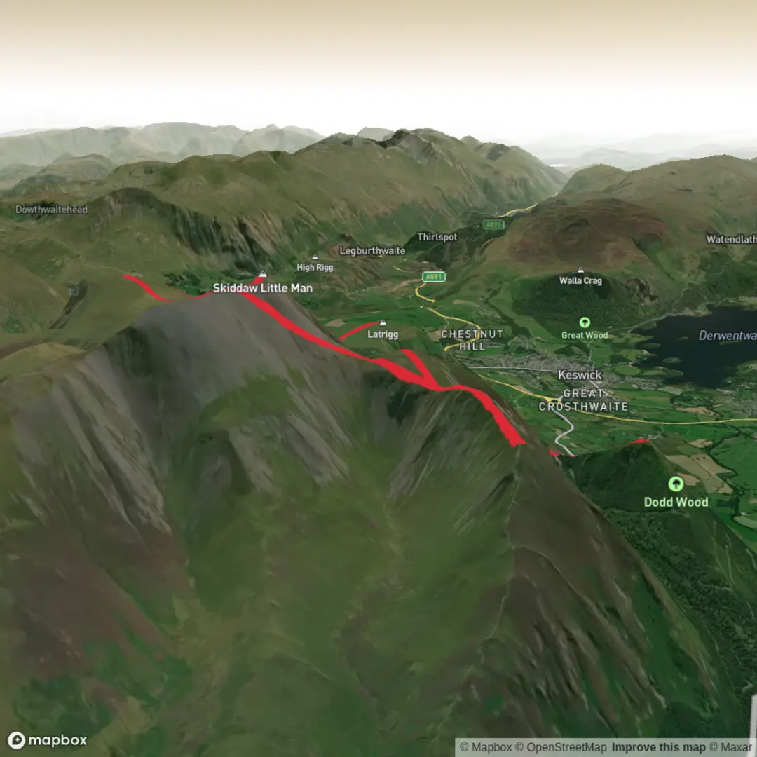 An image depicting the trail SkiddawRange and its surrounding area.