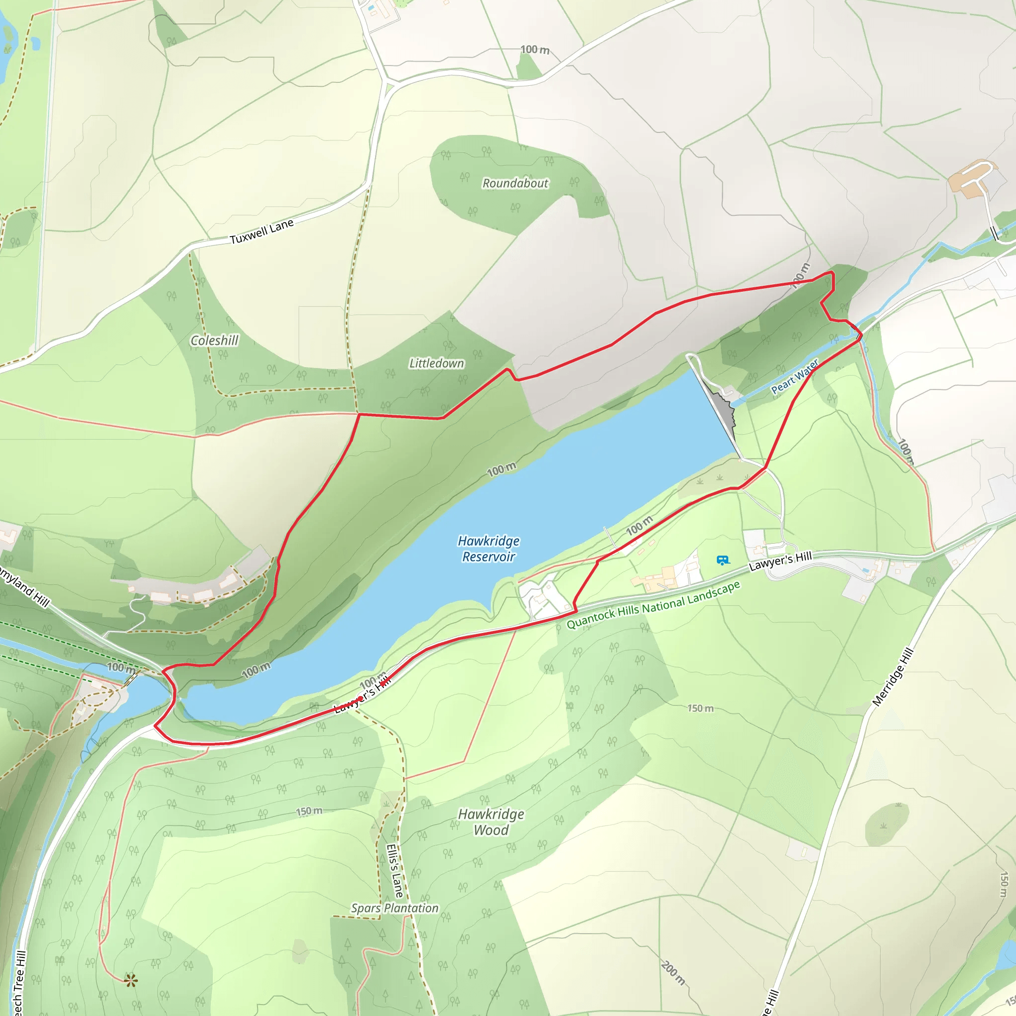 Hawkridge Reservoir Loop mobile static map