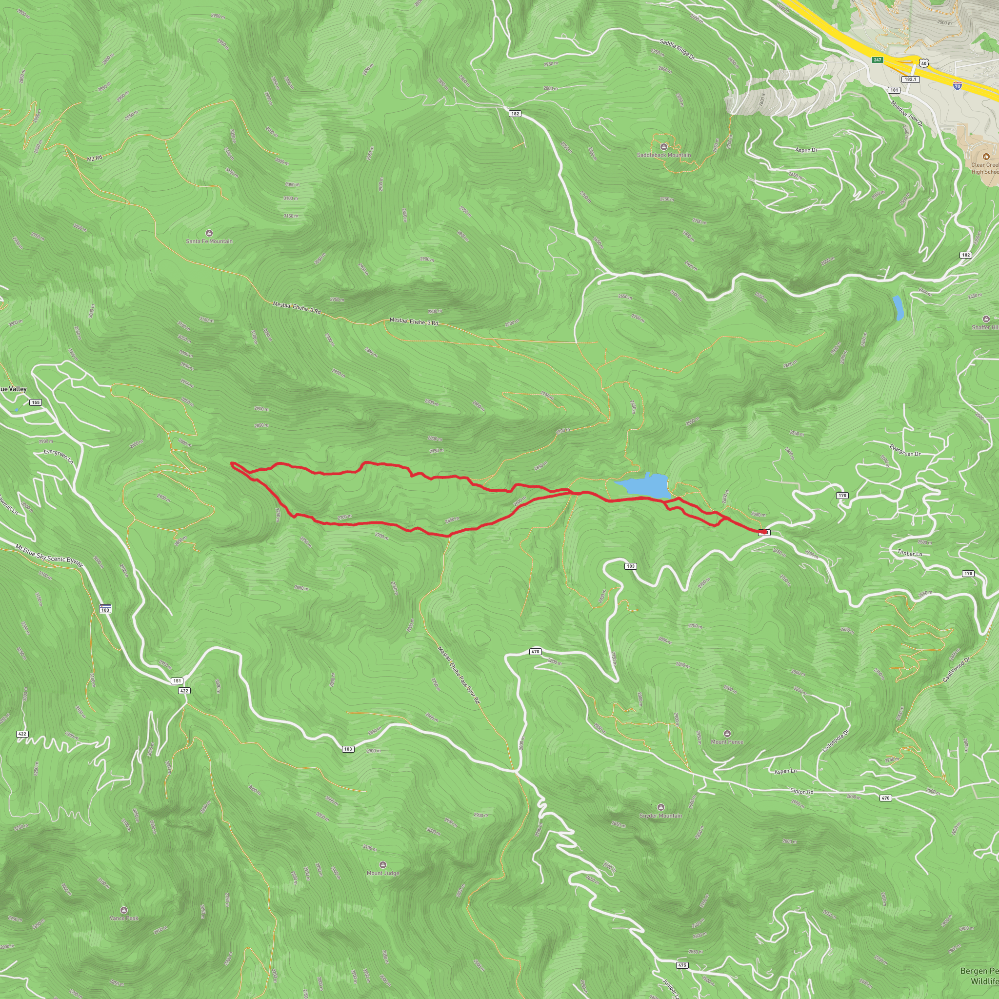 Beaver Brook Number 3A Reservoir from Old Squaw Pass Road mobile static map