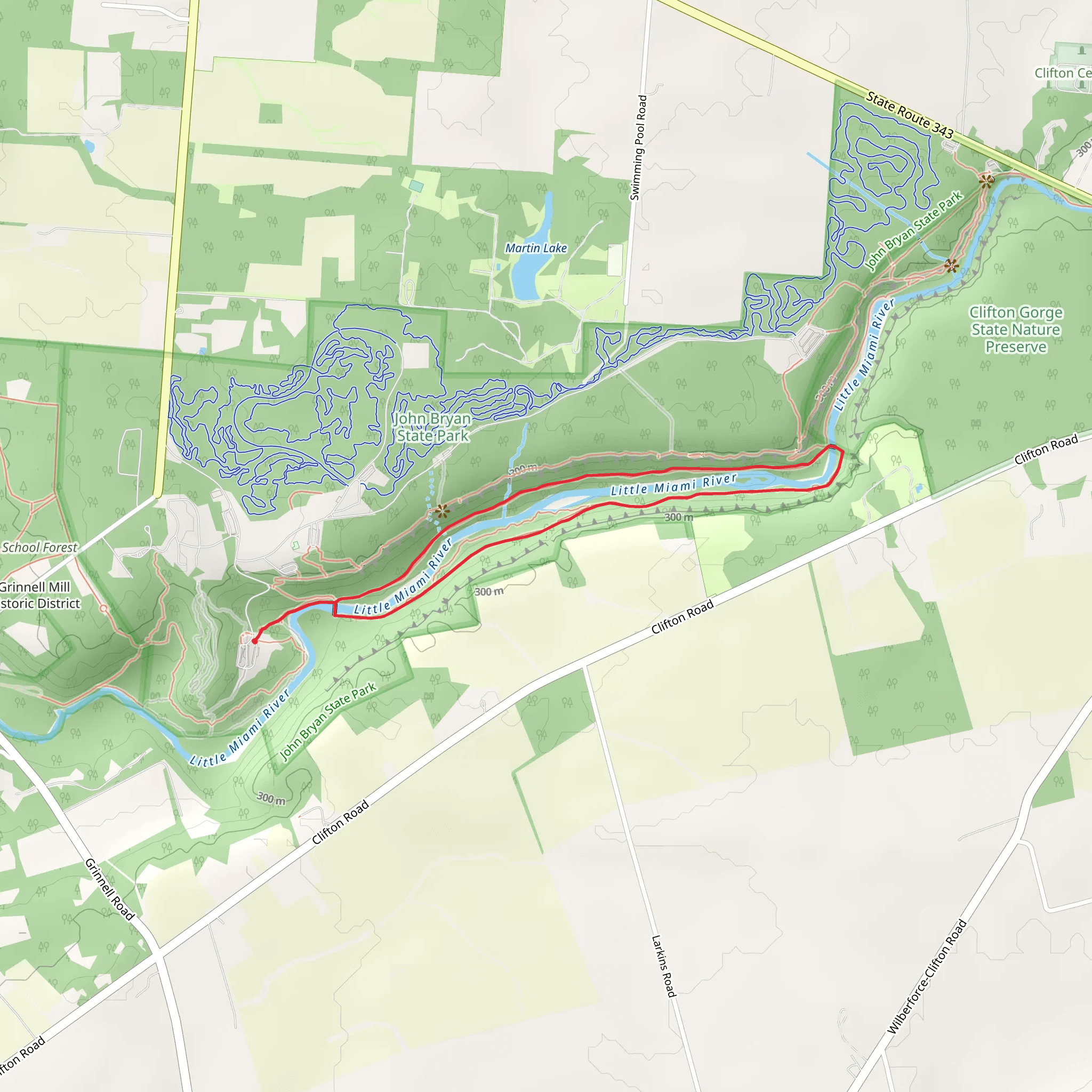 Little Miami River Loop via Pittsburgh-Cincinnati Stage Coach mobile static map