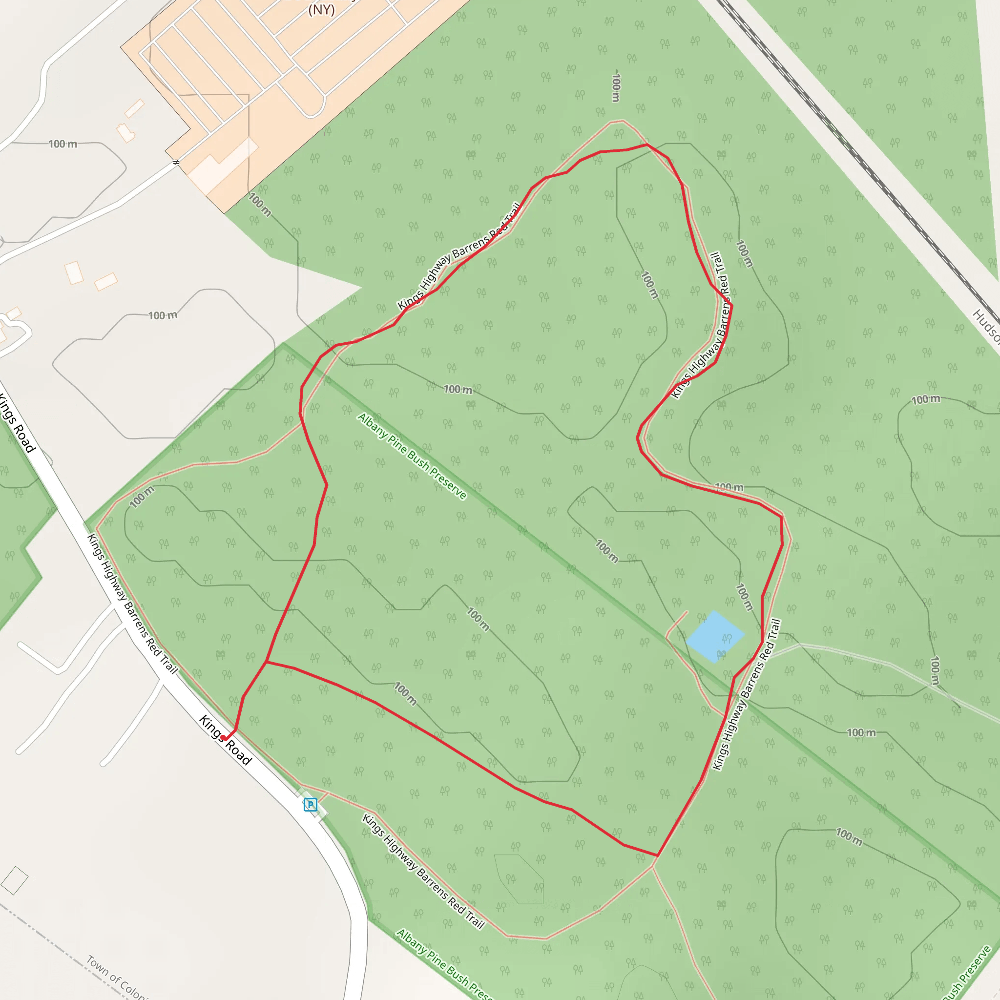 Kings Highway Barrens Red Trail Loop mobile static map