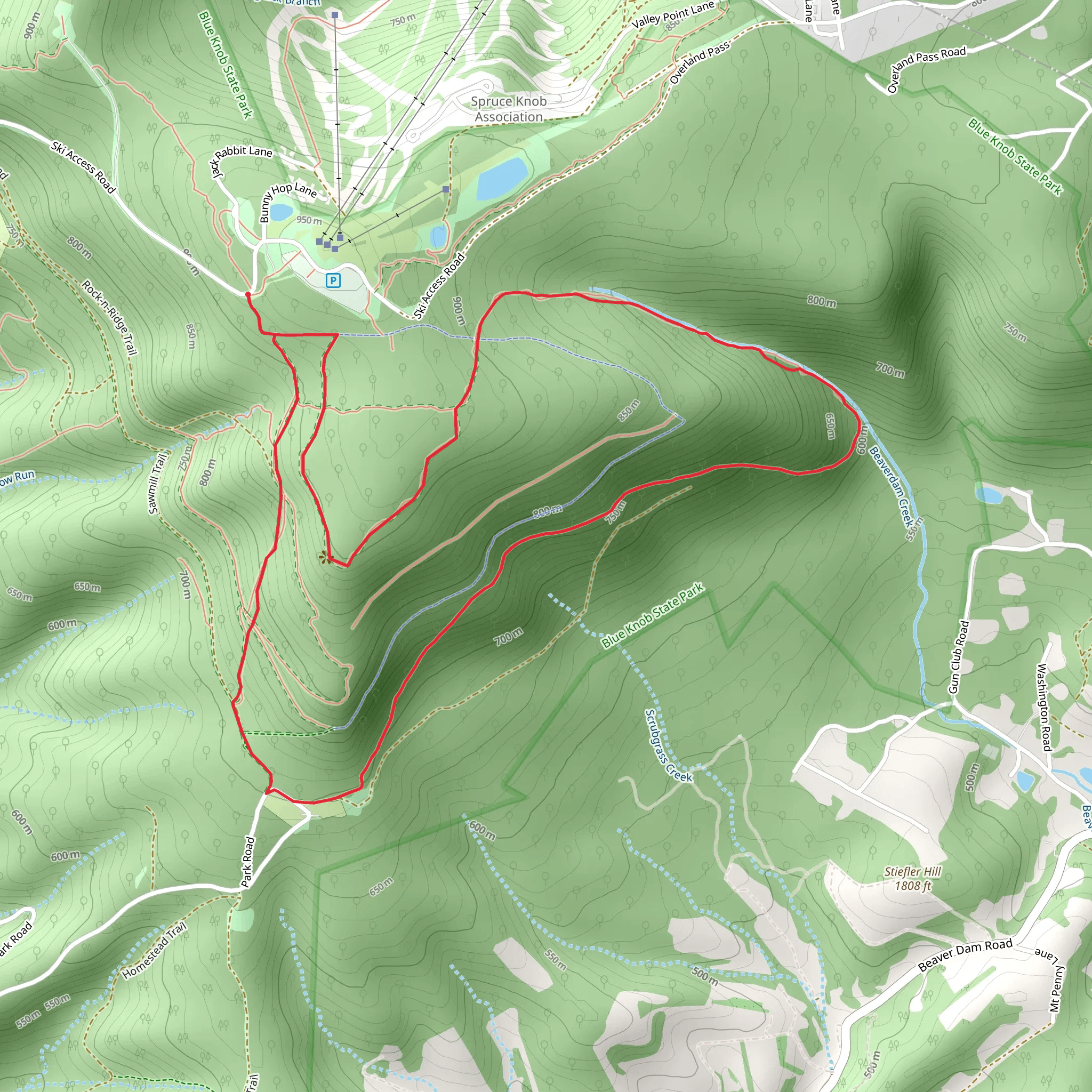 Mountain View Loop Trail mobile static map
