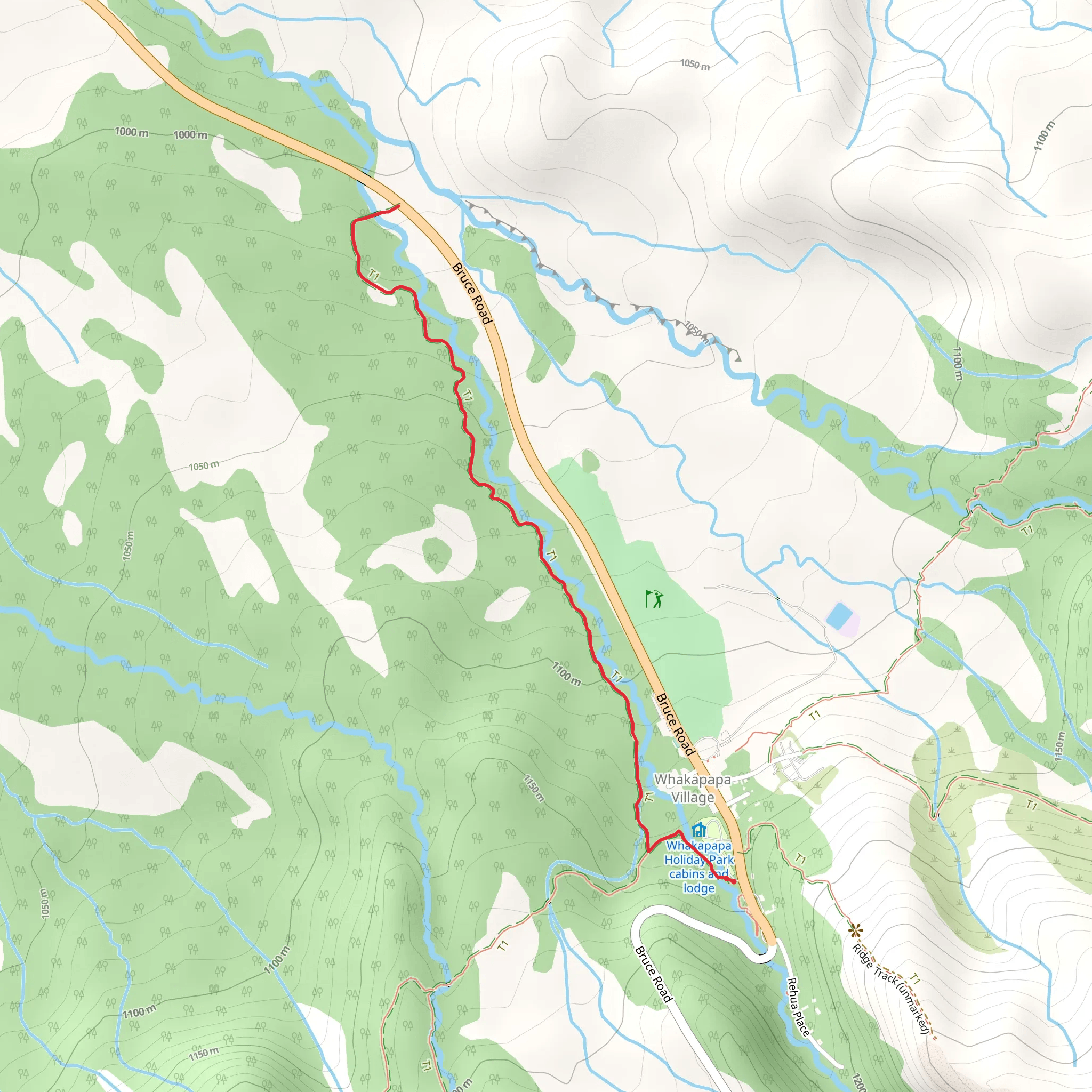 Whakapapanui Walk mobile static map