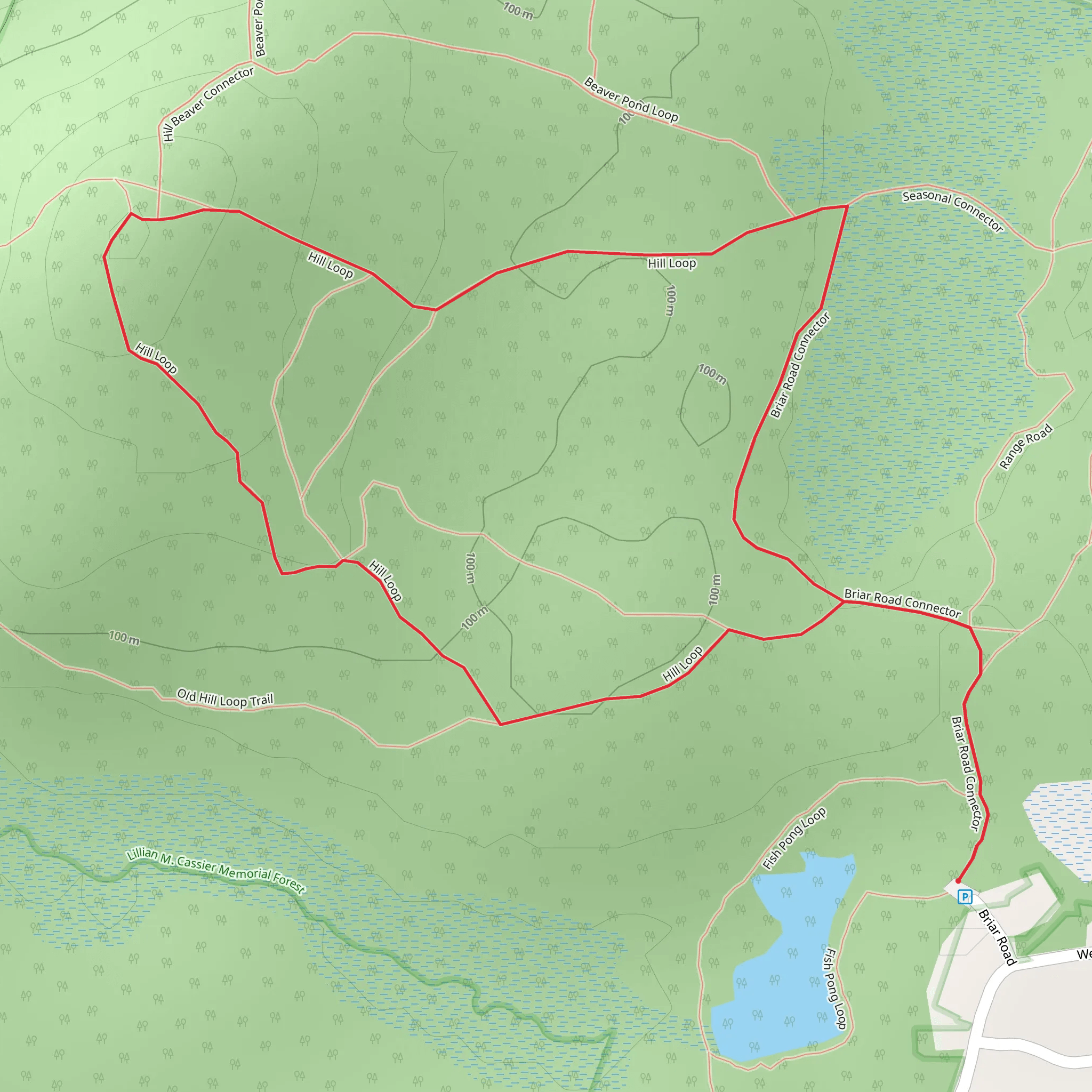 Briar Road Connector and Hill Loop Trail mobile static map