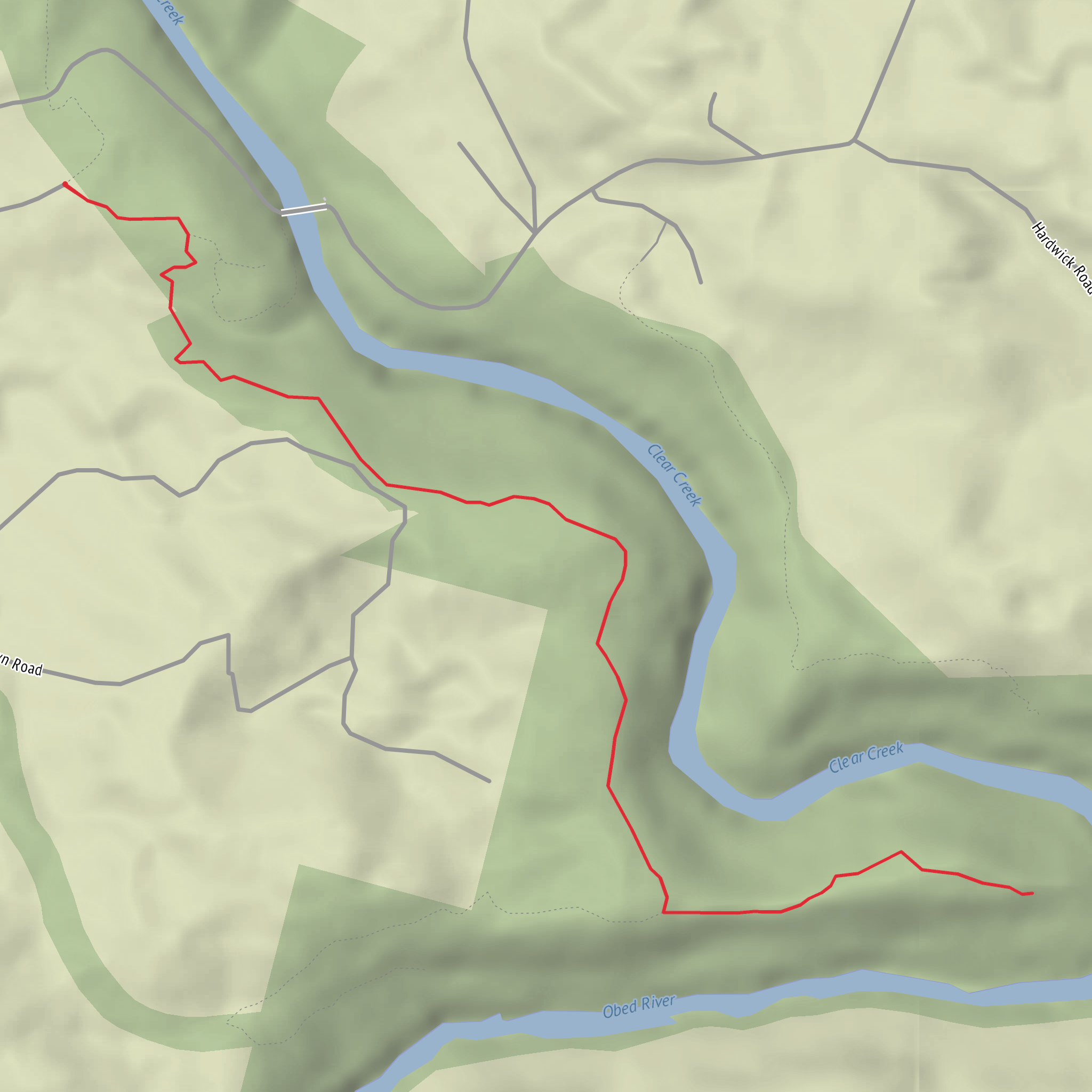 Clear Creek via Point Trail mobile static map