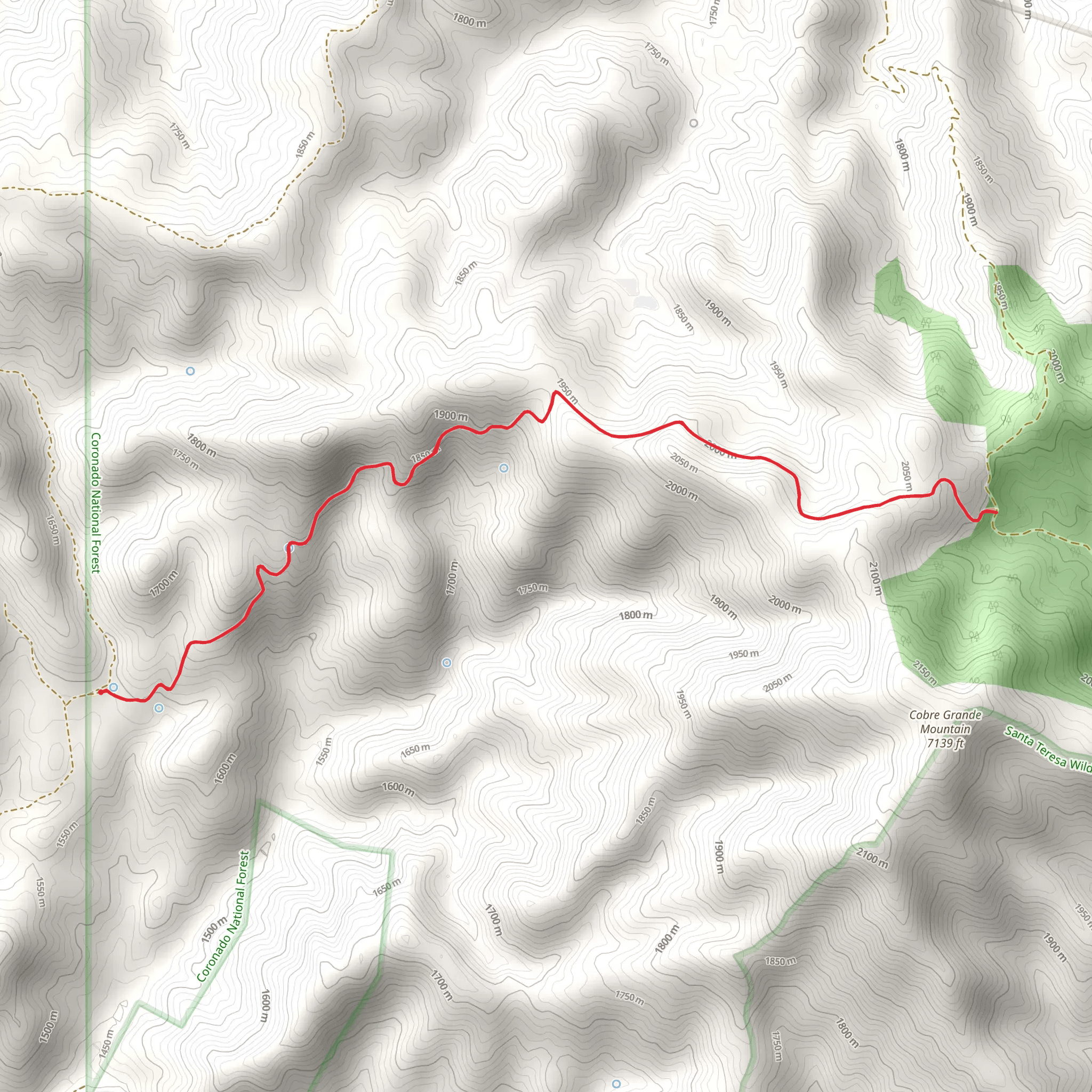 Cobre Grande Trail mobile static map