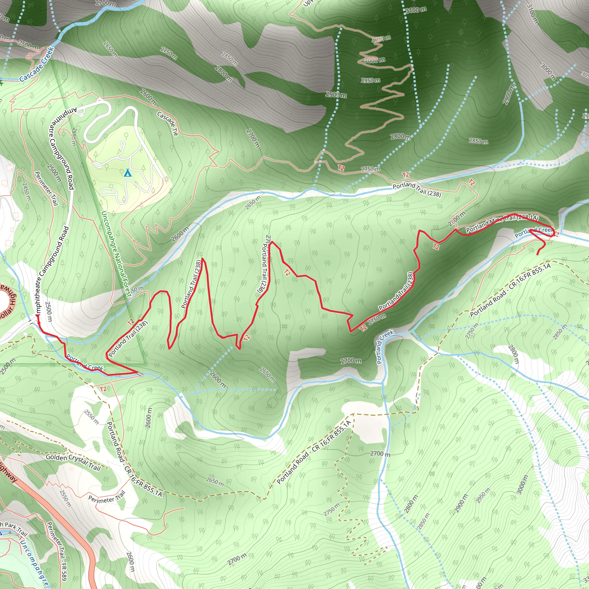 Portland Mine via Portland Trail mobile static map