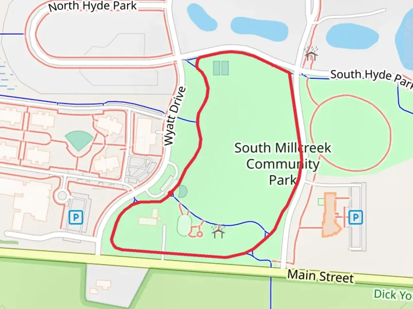 An image depicting the trail South Millcreek Community Park Loop and its surrounding area.