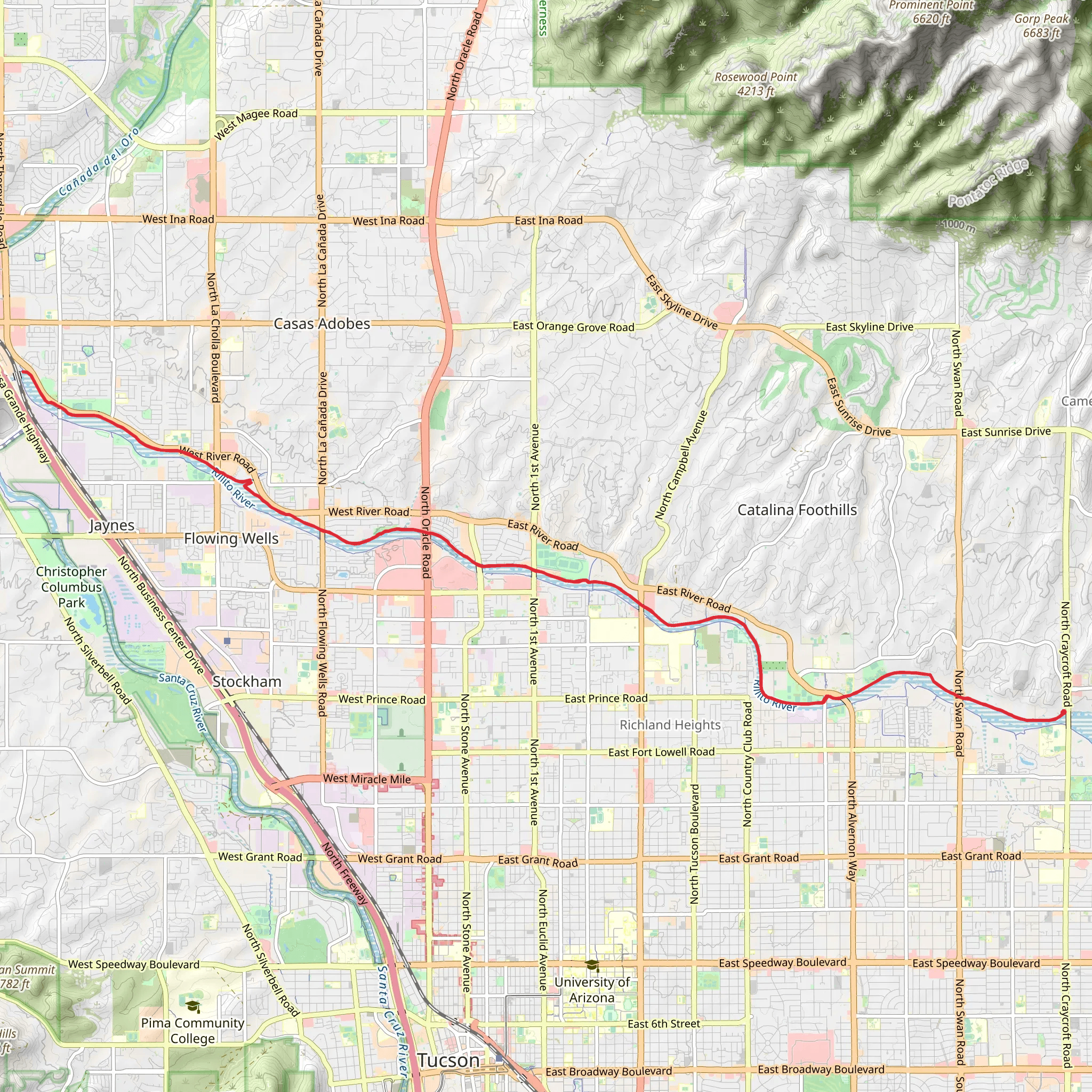 Rillito River - The Loop mobile static map