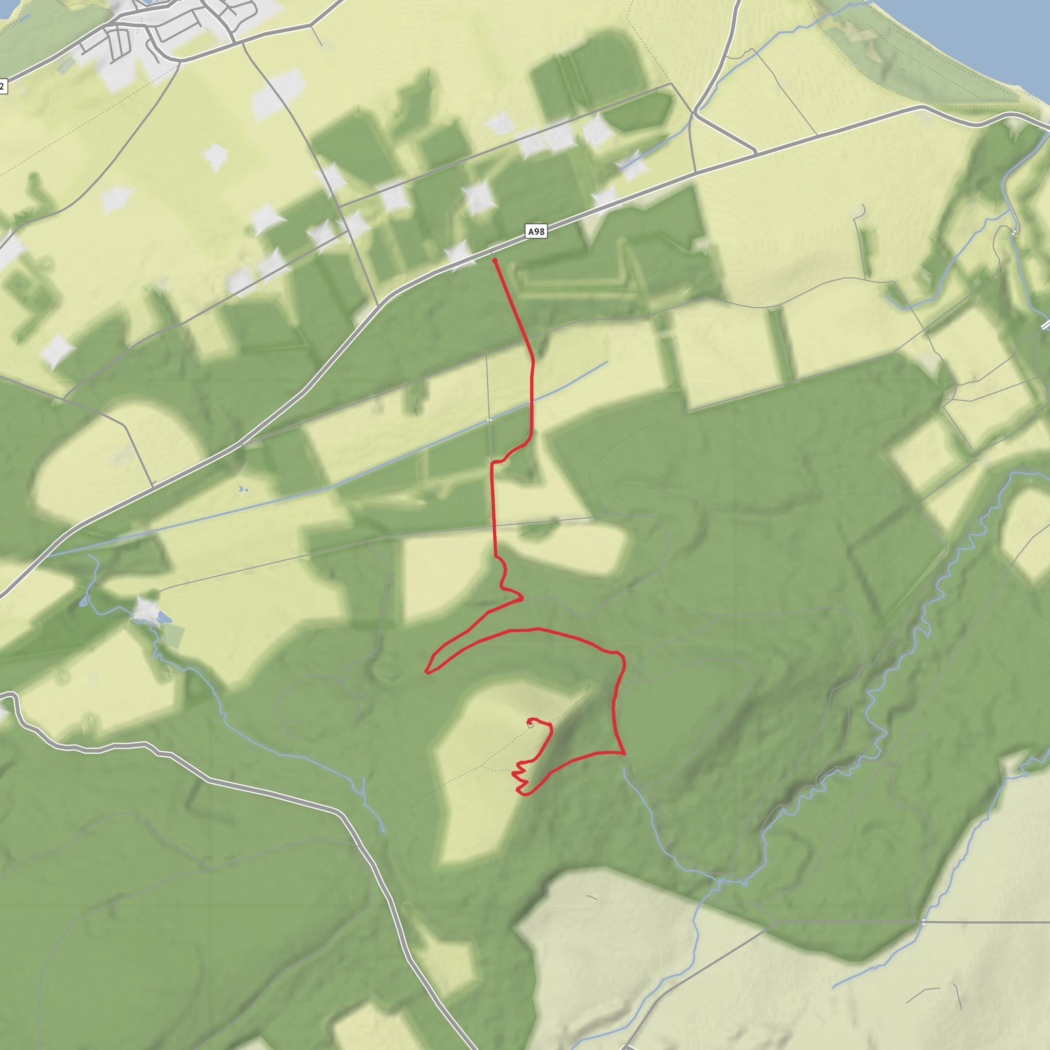 Binn of Cullen from the Baud car park mobile static map