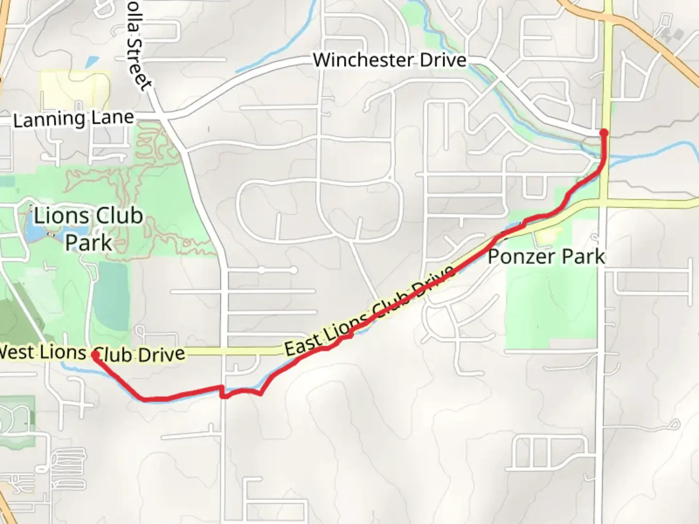 An image depicting the trail Deible Loop and its surrounding area.