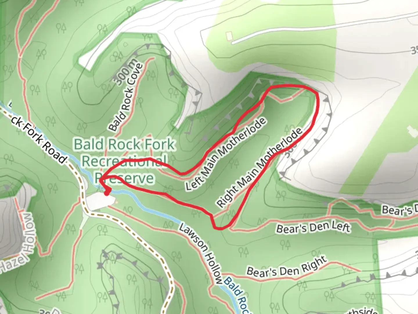 An image depicting the trail Main Motherlode Loop and its surrounding area.