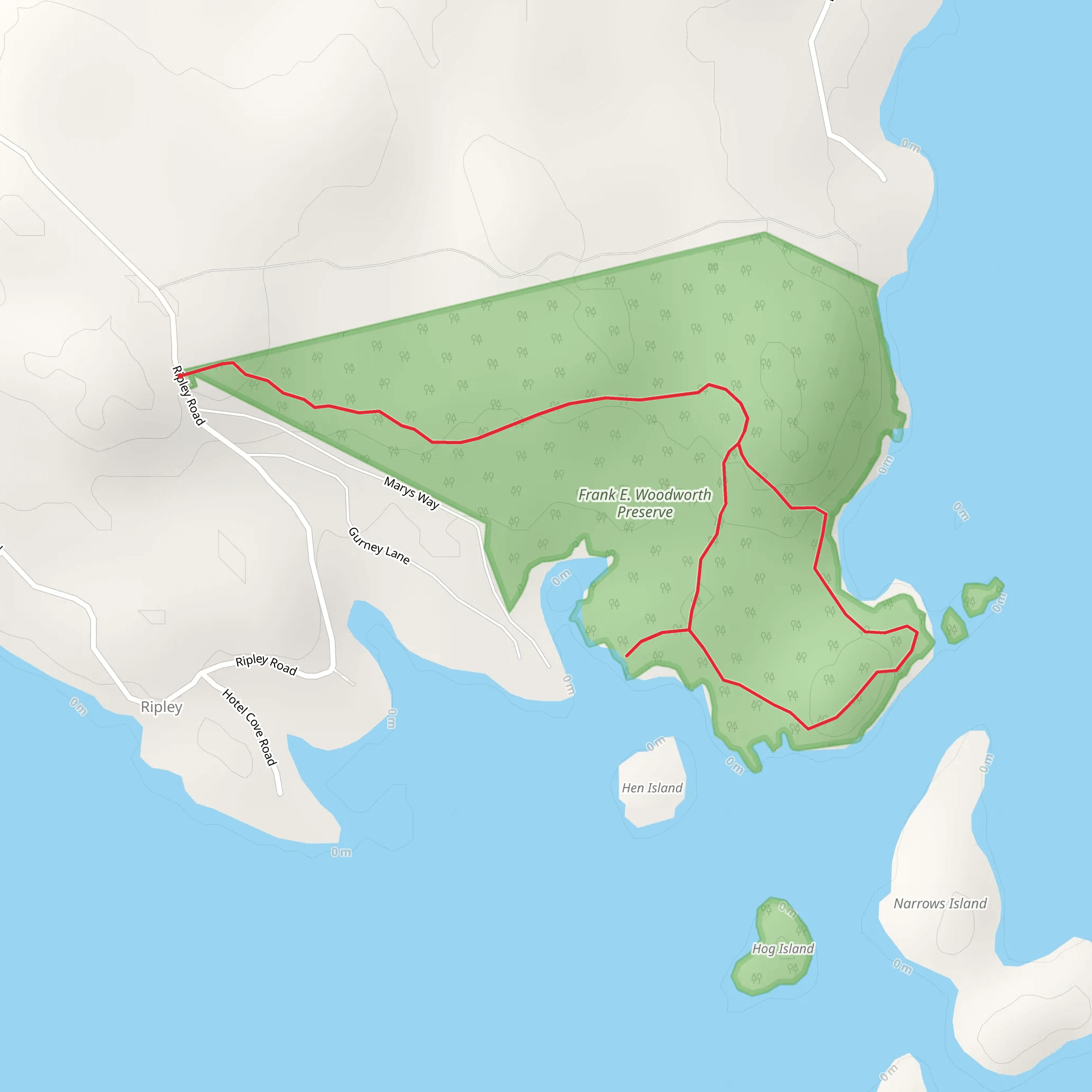 Frank E Woolworth Preserve Loop mobile static map