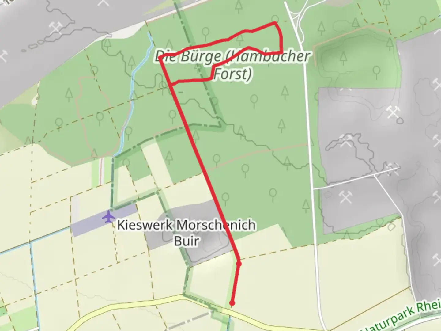 An image depicting the trail Die Burge Loop and its surrounding area.