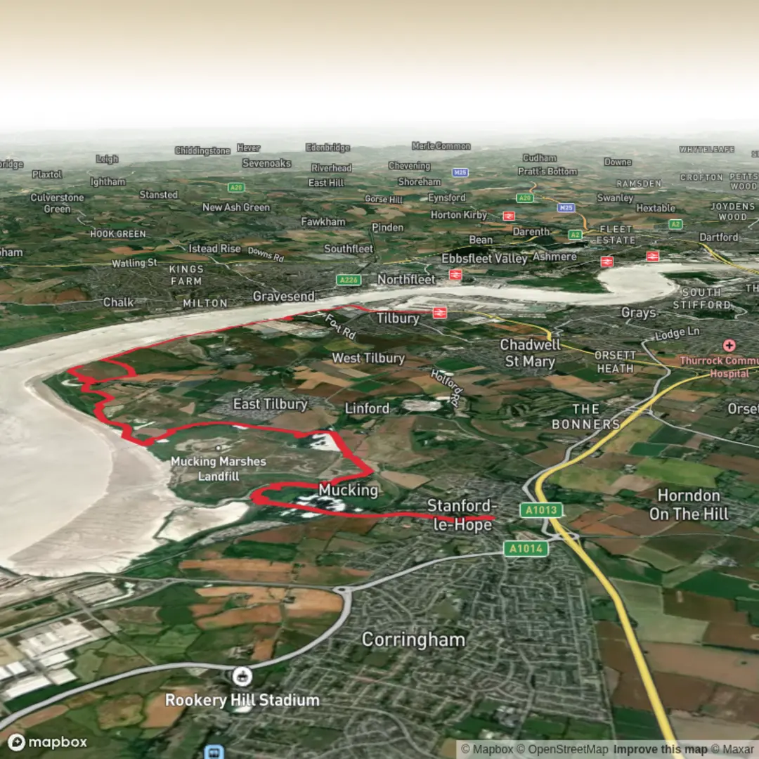 An image depicting the trail Hike Stanford le Hope to Tilbury and its surrounding area.