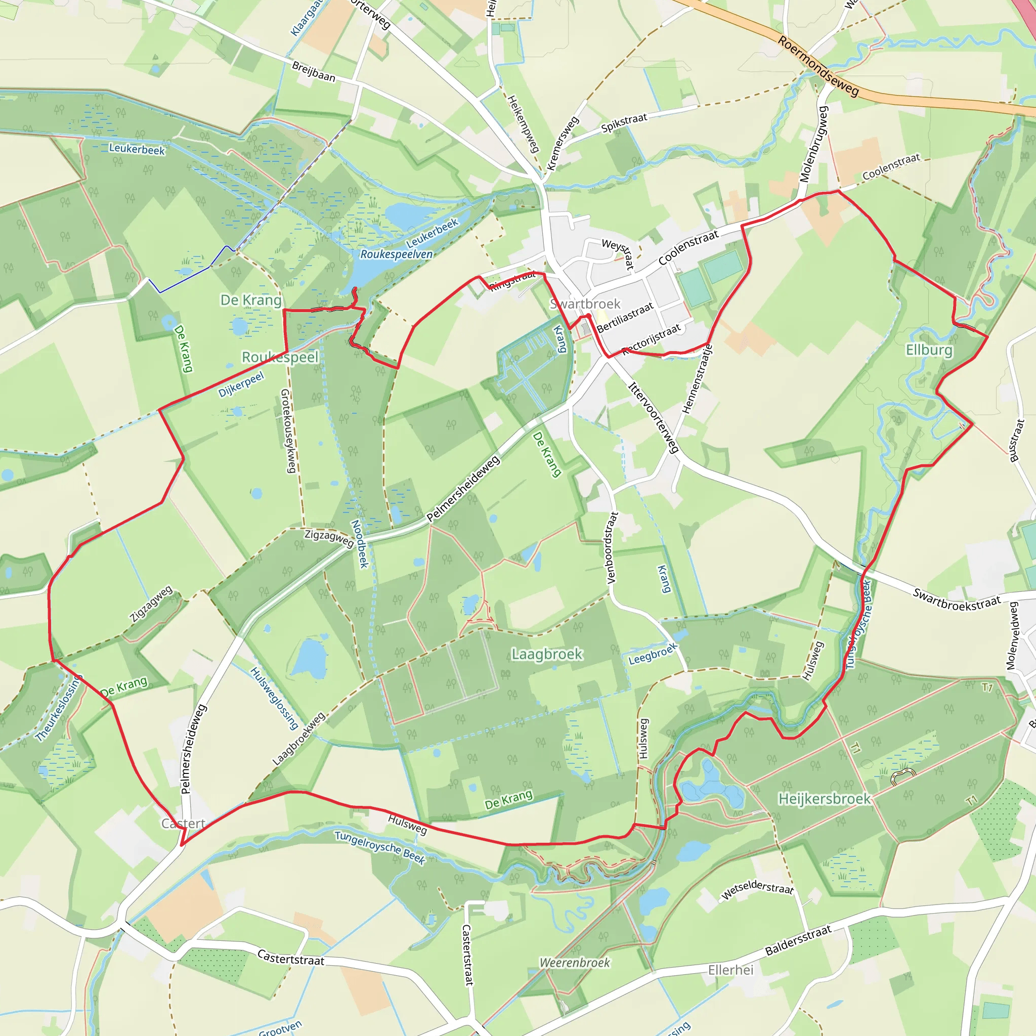 Roukespeelven via Graaf van Hornepad mobile static map