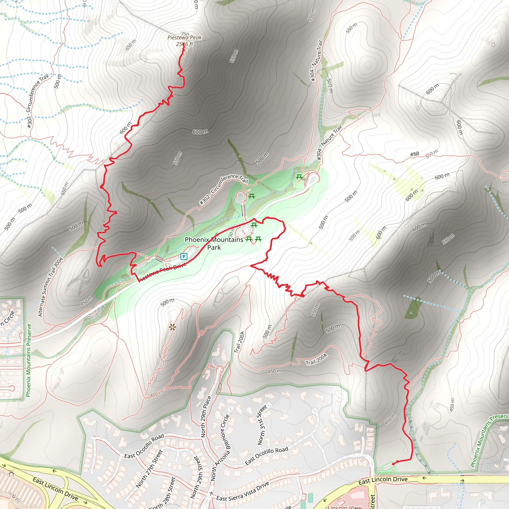 Piestewa Peak - Phoenix Mountains Park mobile static map