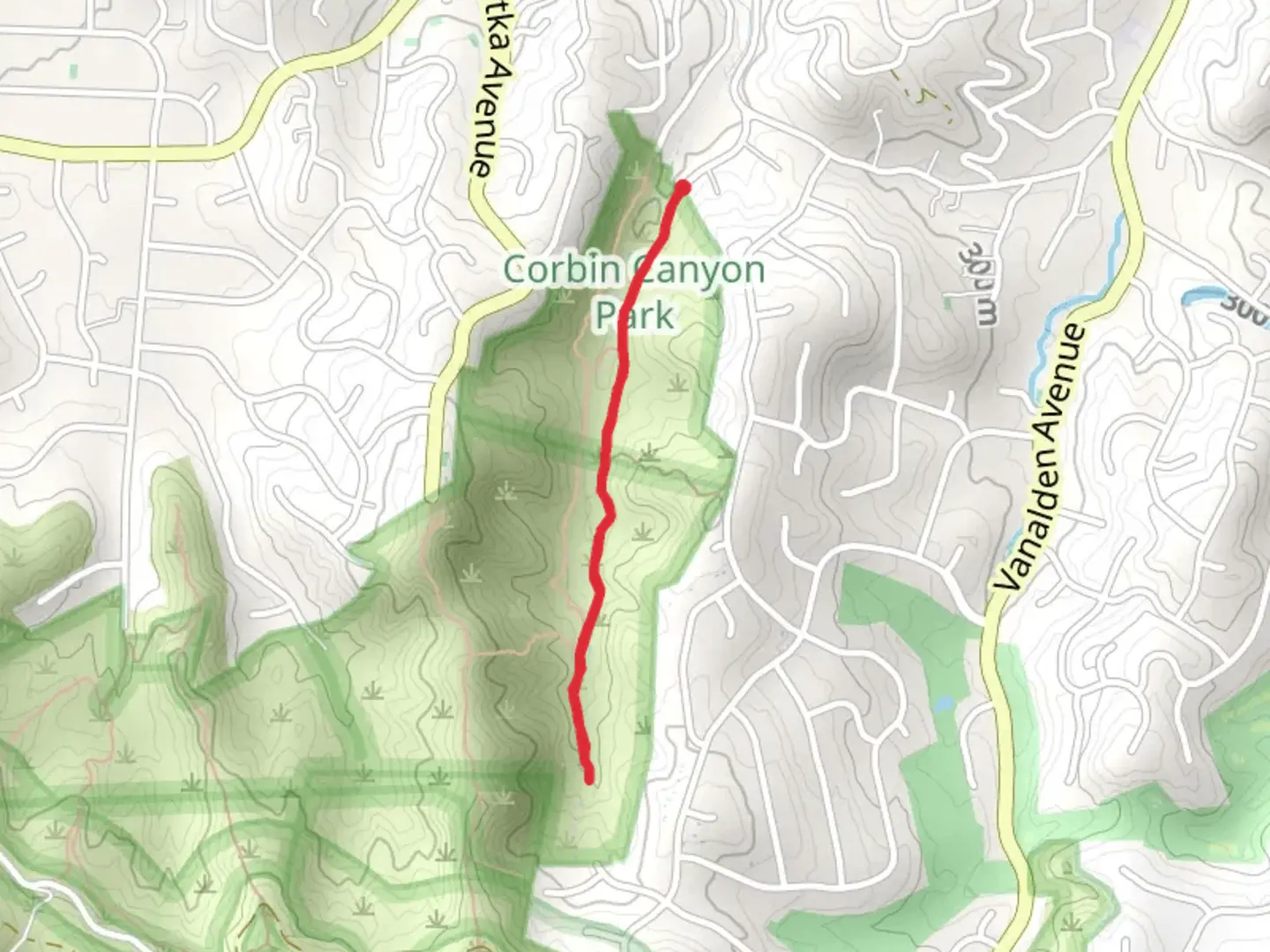 An image depicting the trail Corbin Canyon Trail and its surrounding area.