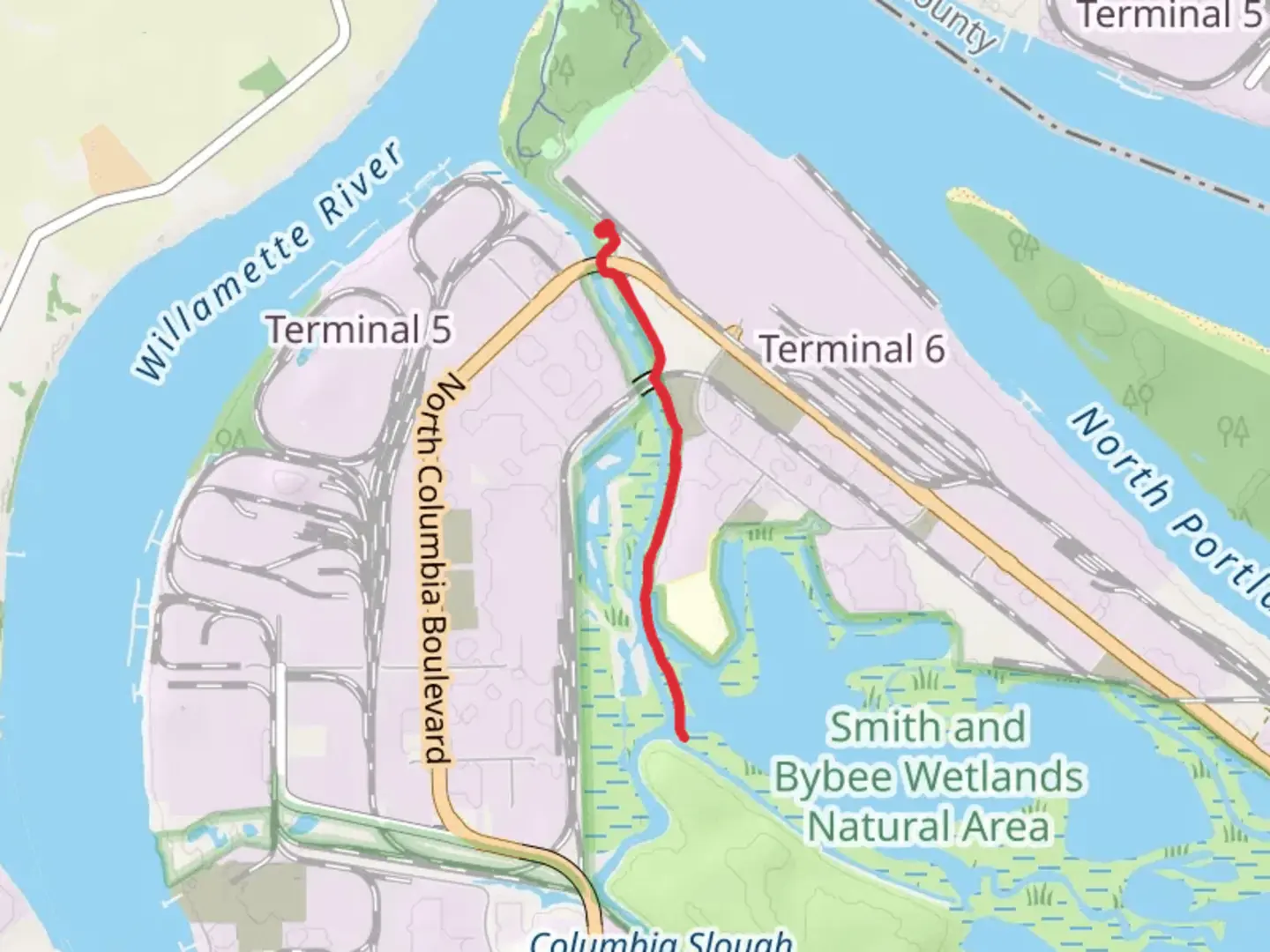 An image depicting the trail Rivergate Trail and its surrounding area.
