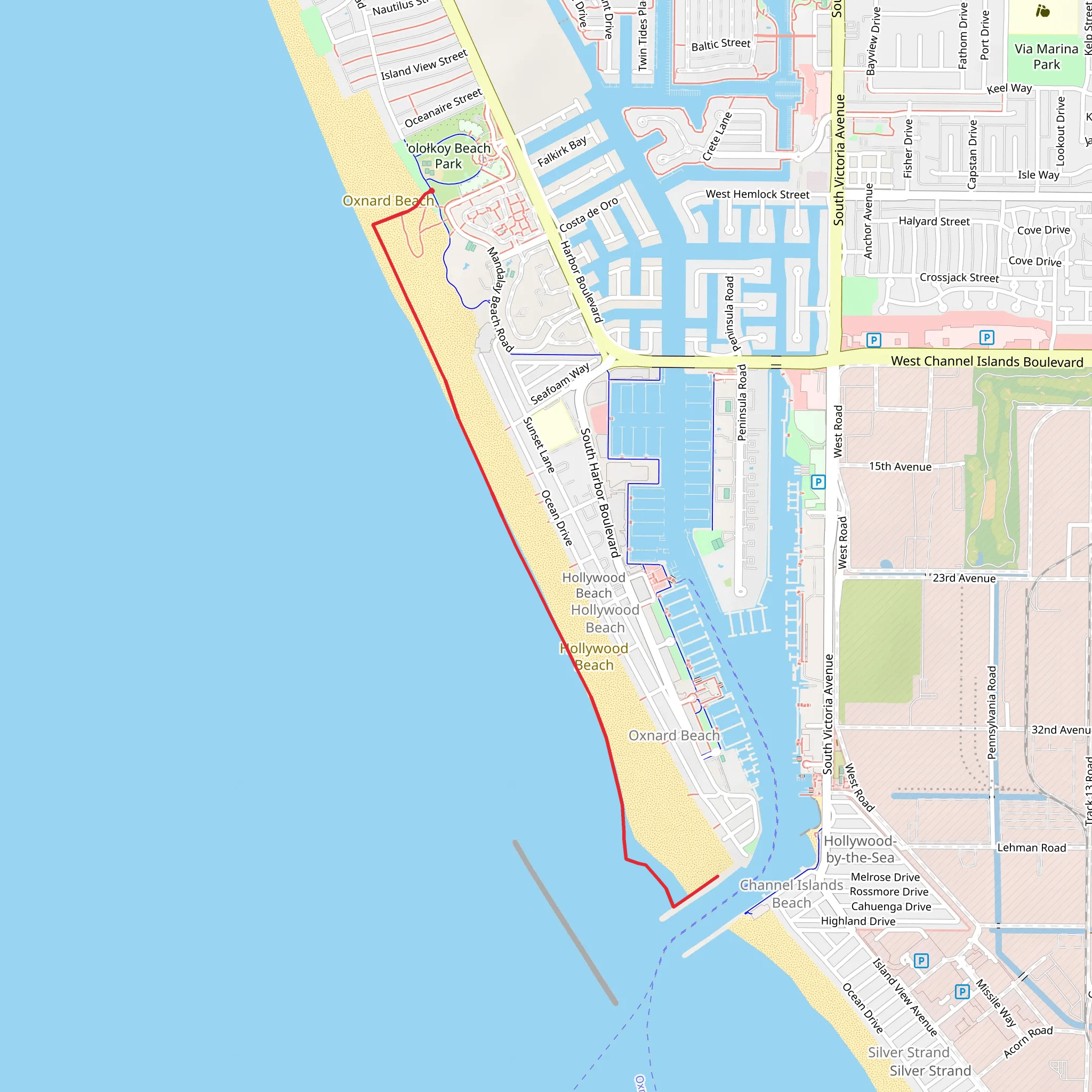 Hollywood Beach mobile static map