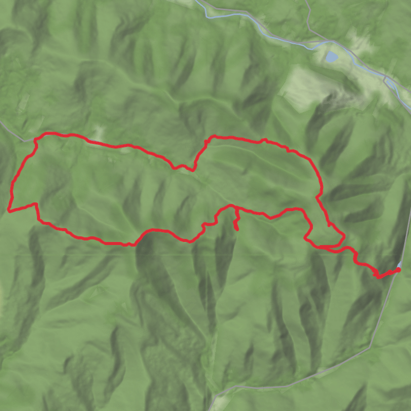 A map preview of the recording Hike from Hunter.