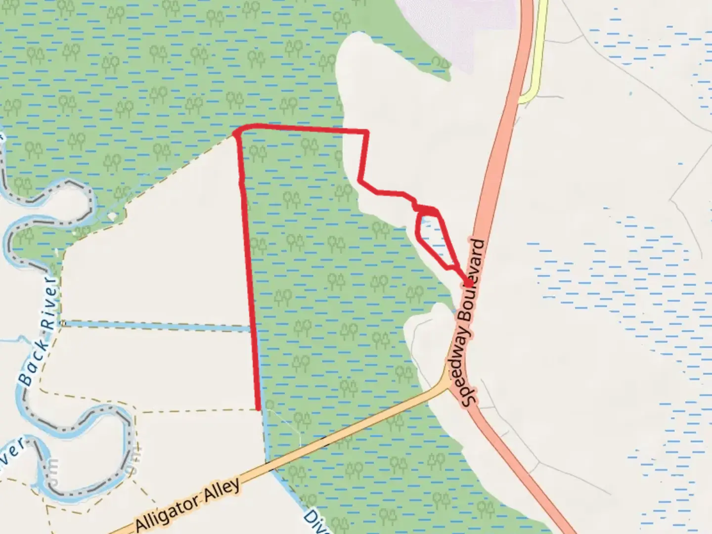 An image depicting the trail Tupelo Trail and its surrounding area.