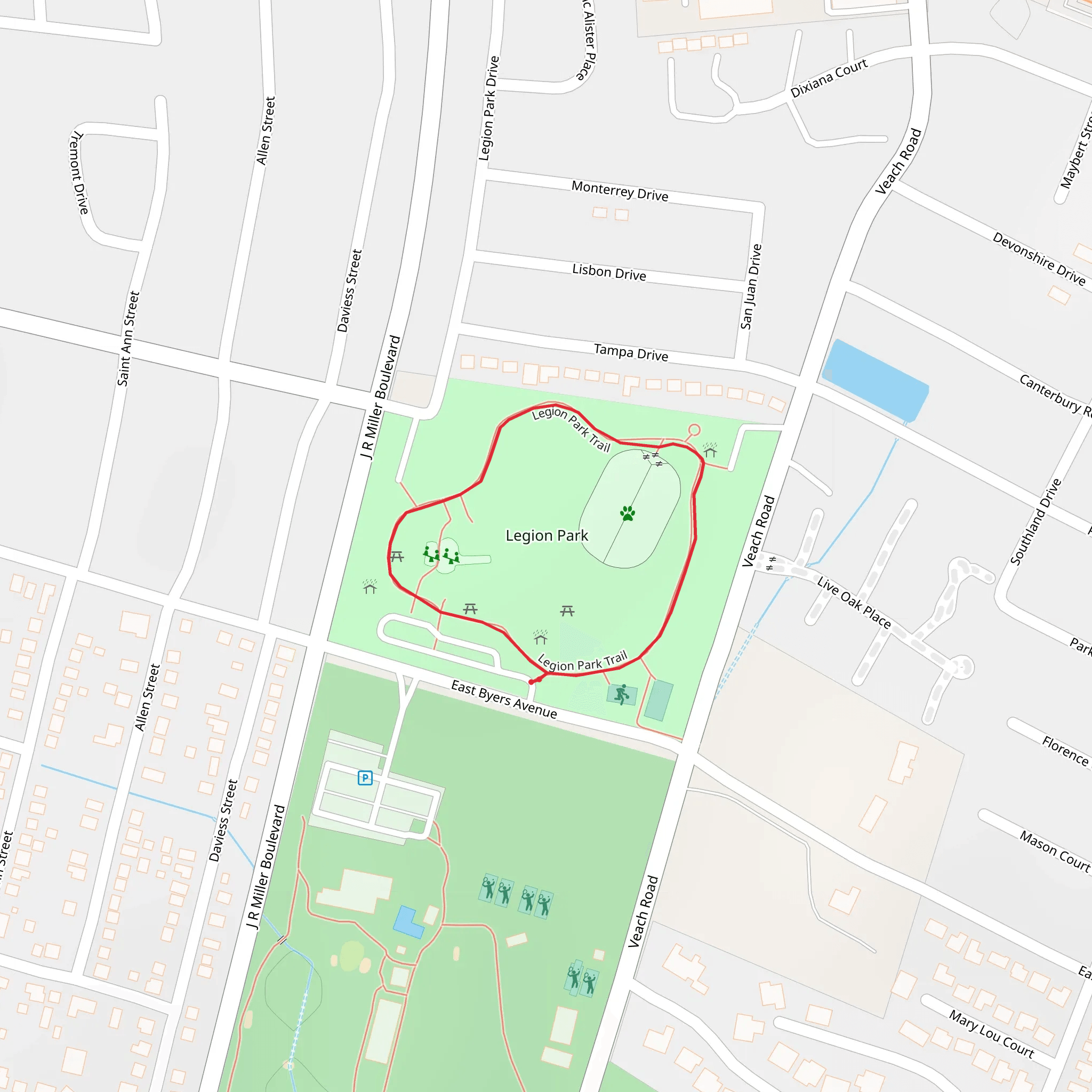 Legion Park Loop mobile static map