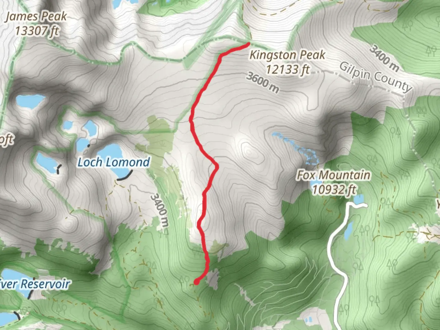 An image depicting the trail Kingston Peak Road and its surrounding area.
